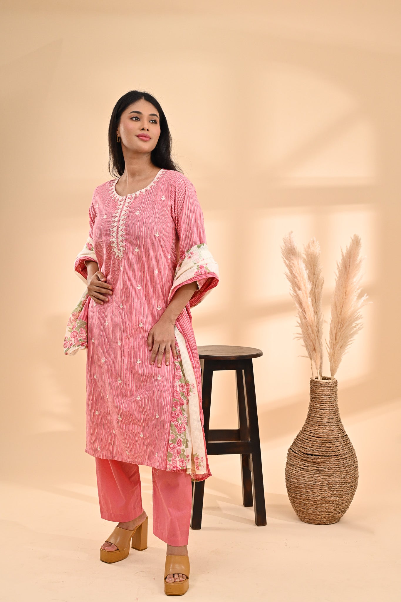 Pink Cotton Readymade Set Sterling House
