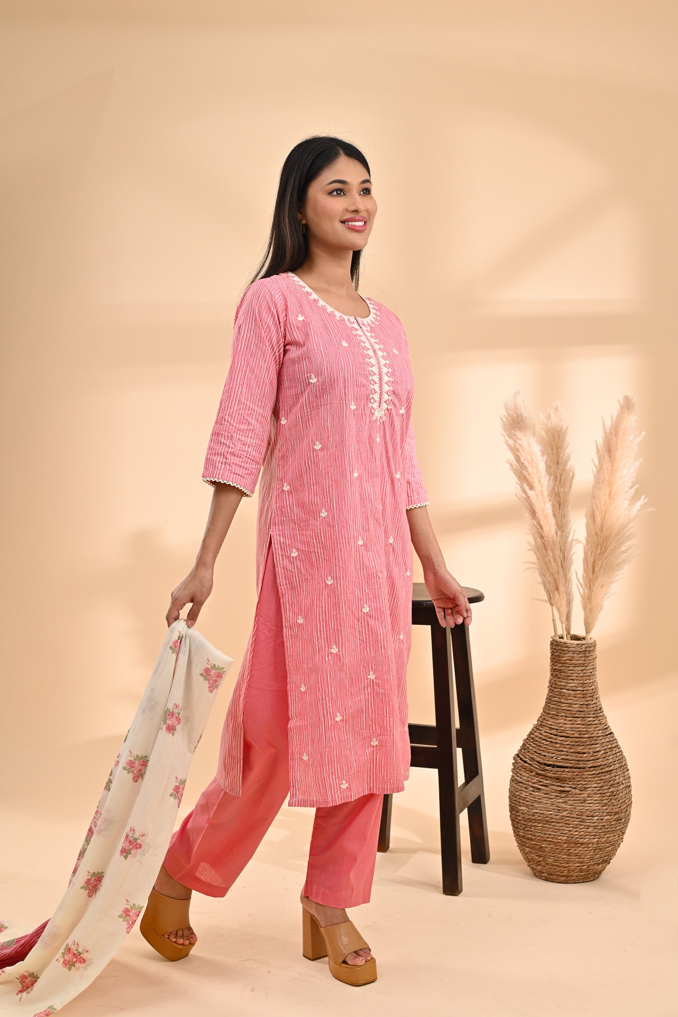 Pink Cotton Readymade Set Sterling House