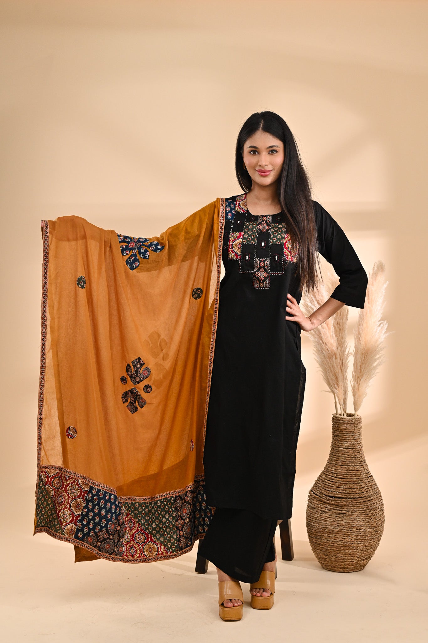 Black Cotton Readymade Set Sterling House