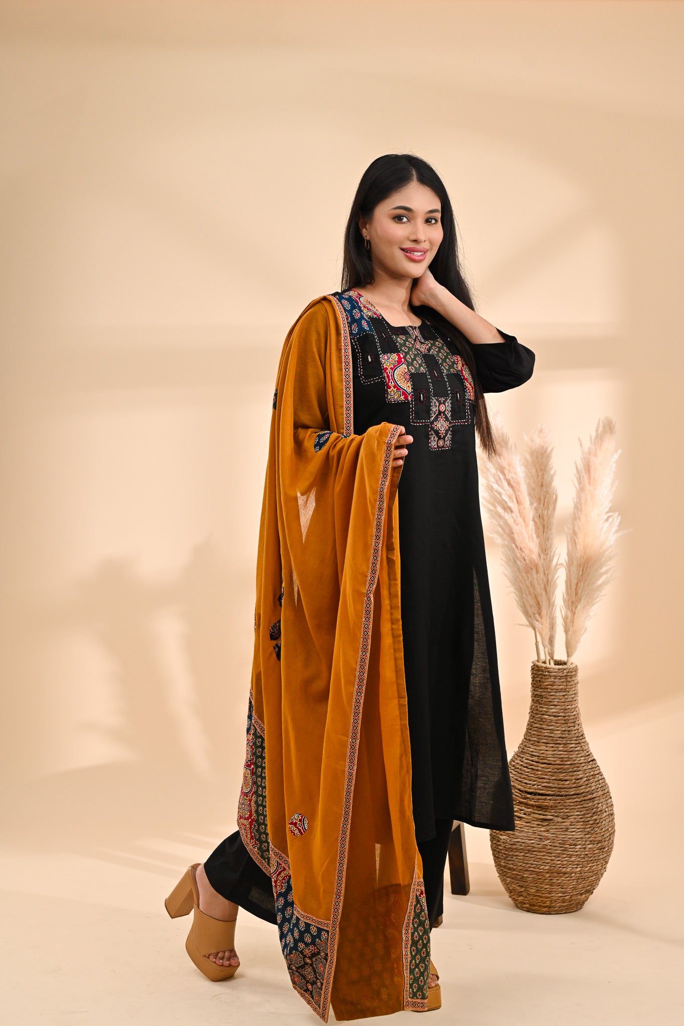 Black Cotton Readymade Set Sterling House