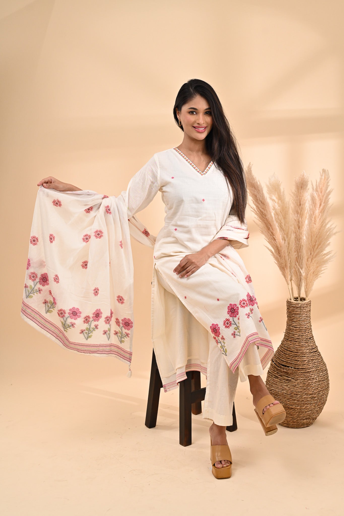 Off-white Cotton Readymade Set Sterling House