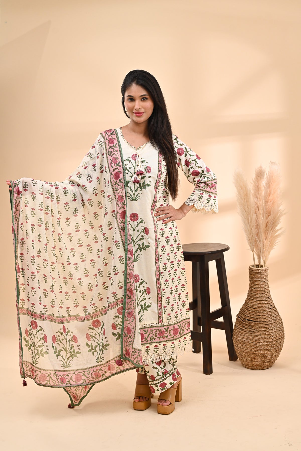 White Cotton Readymade Set Sterling House