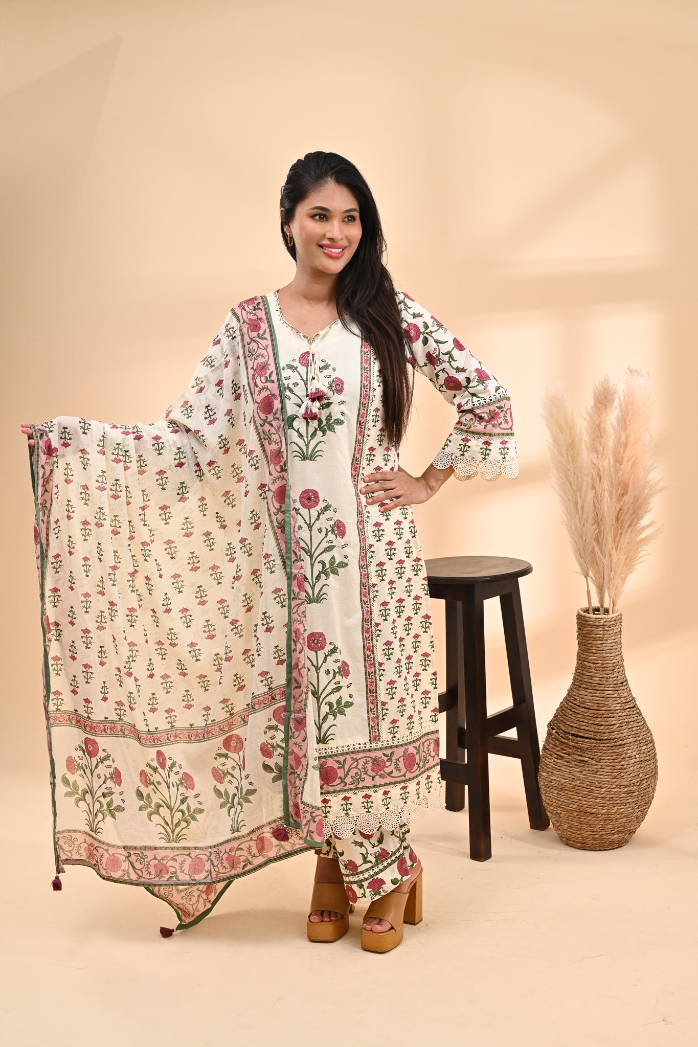 White Cotton Readymade Set Sterling House