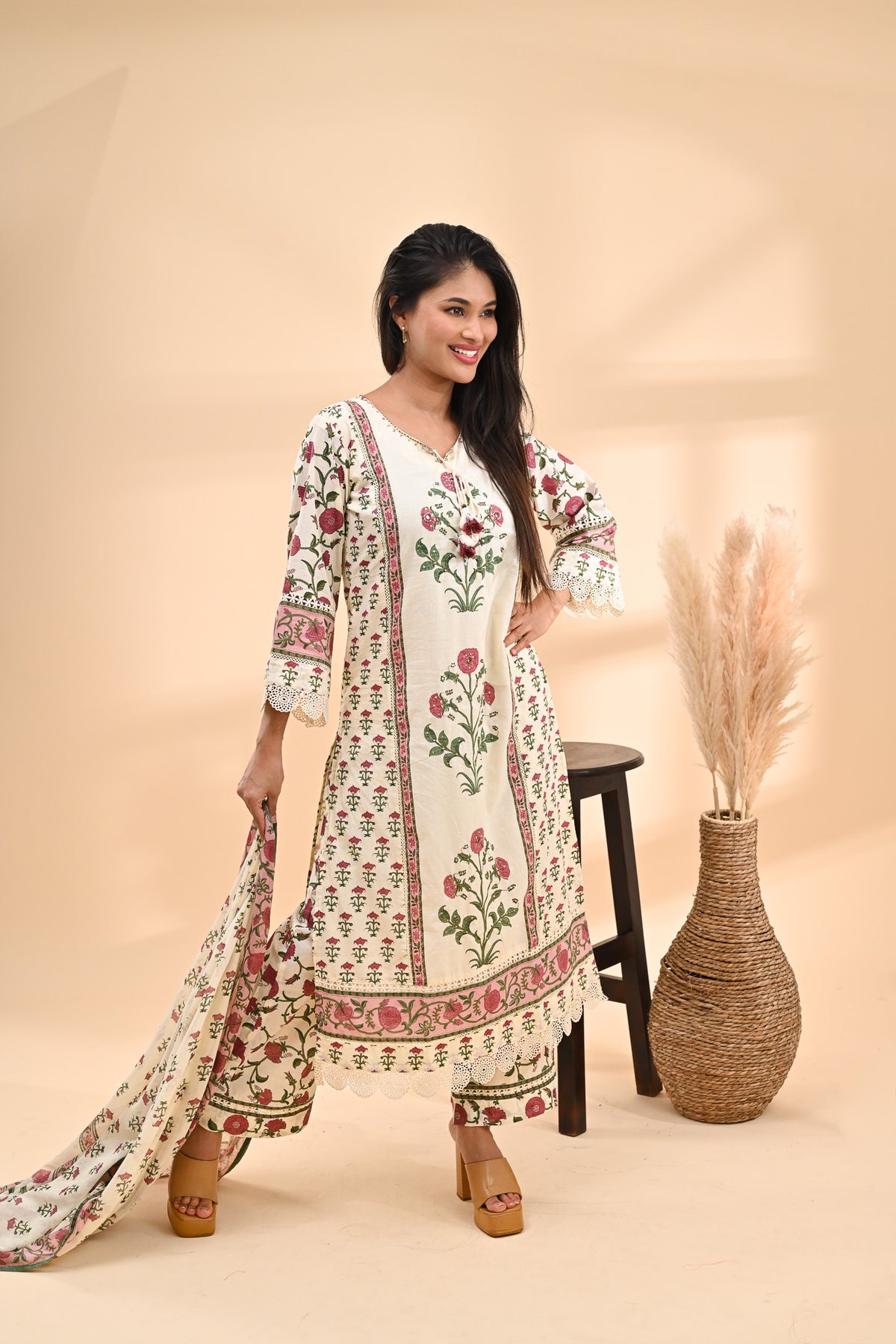 White Cotton Readymade Set Sterling House