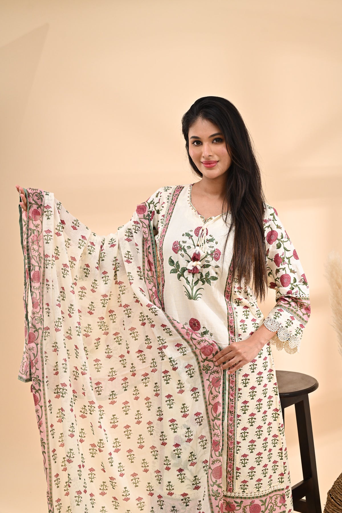 White Cotton Readymade Set Sterling House