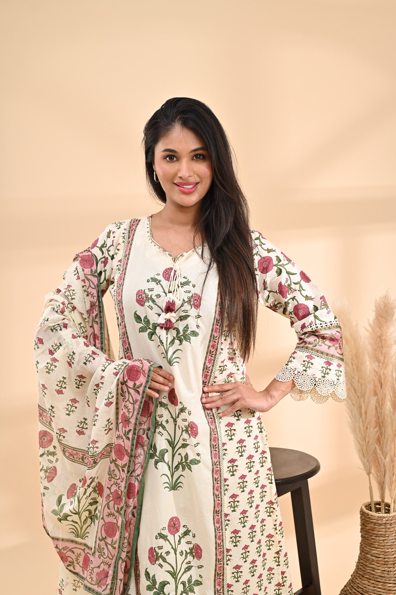 White Cotton Readymade Set Sterling House