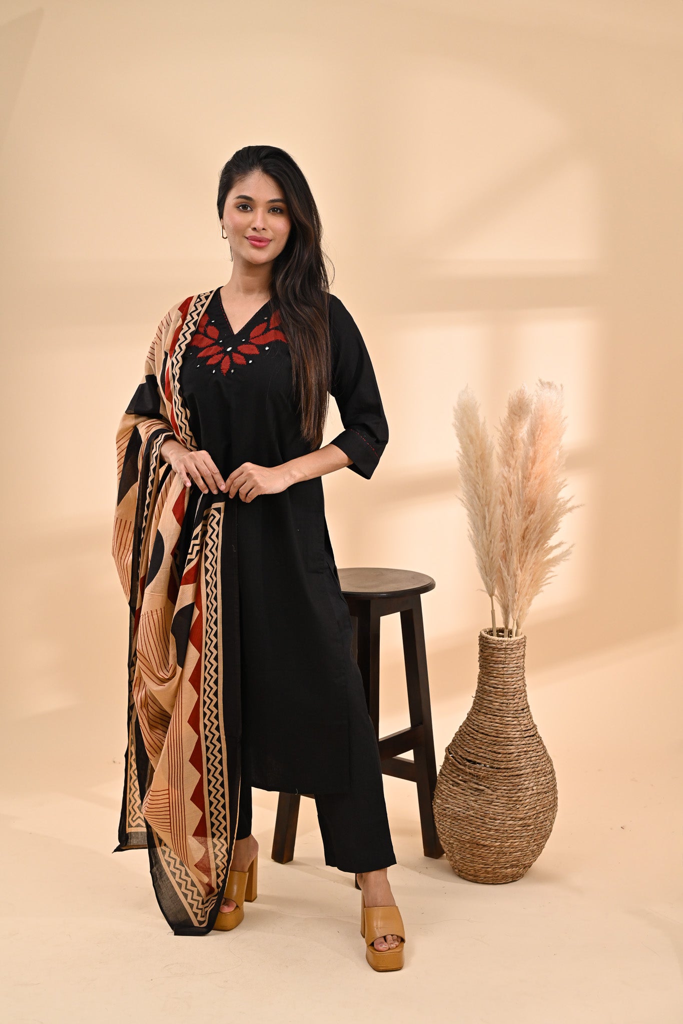 Black Cotton Readymade Set Sterling House