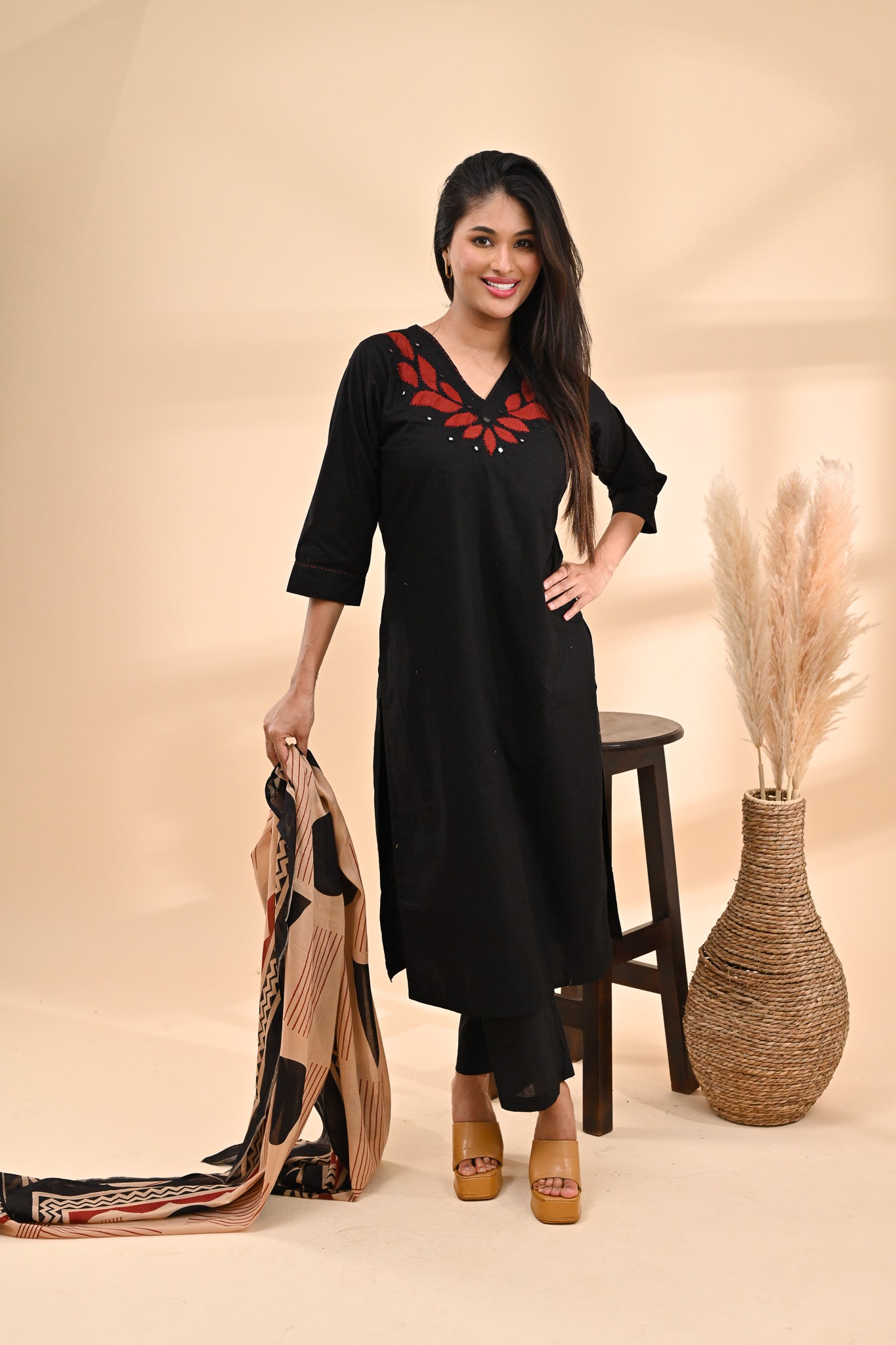 Black Cotton Readymade Set Sterling House