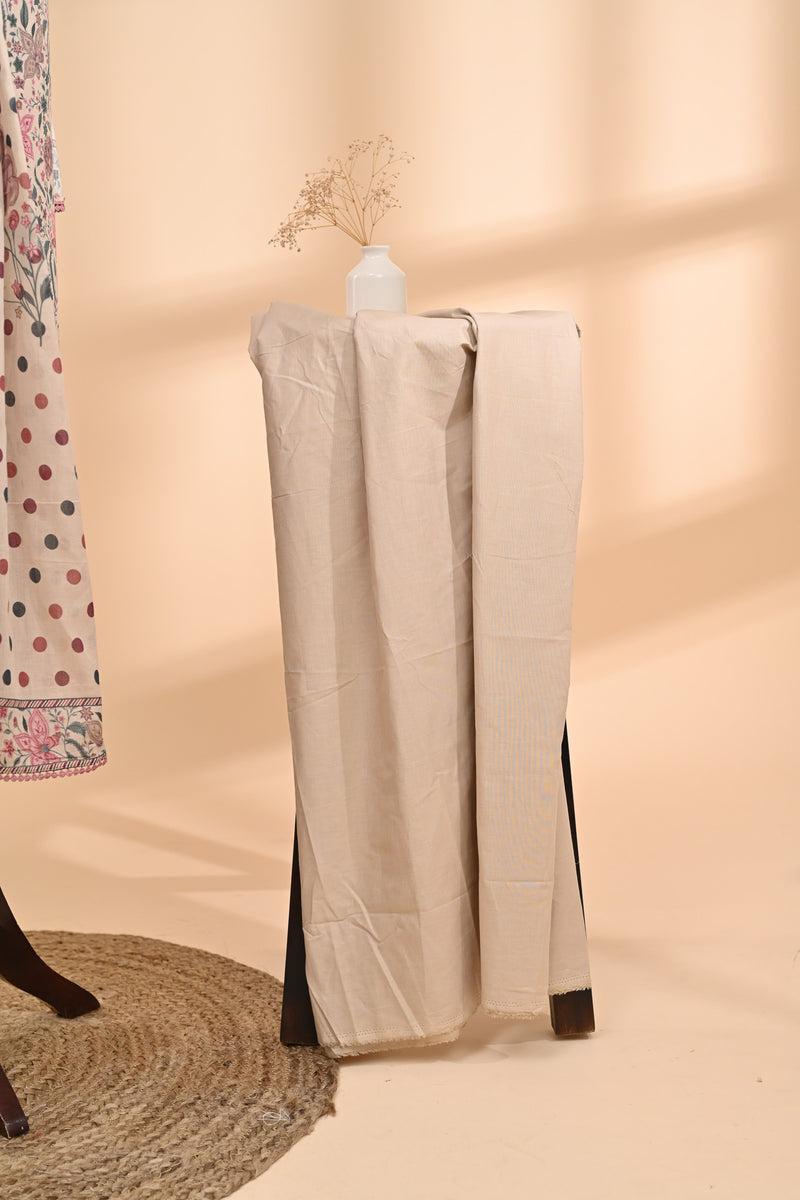 Cream Printed Cotton Unstitched Suit Sterling House