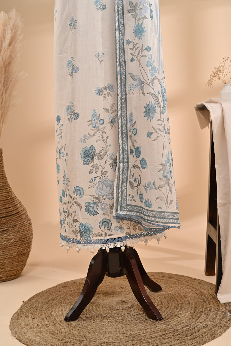 Off-White Printed Cotton Unstitched Suit Sterling House