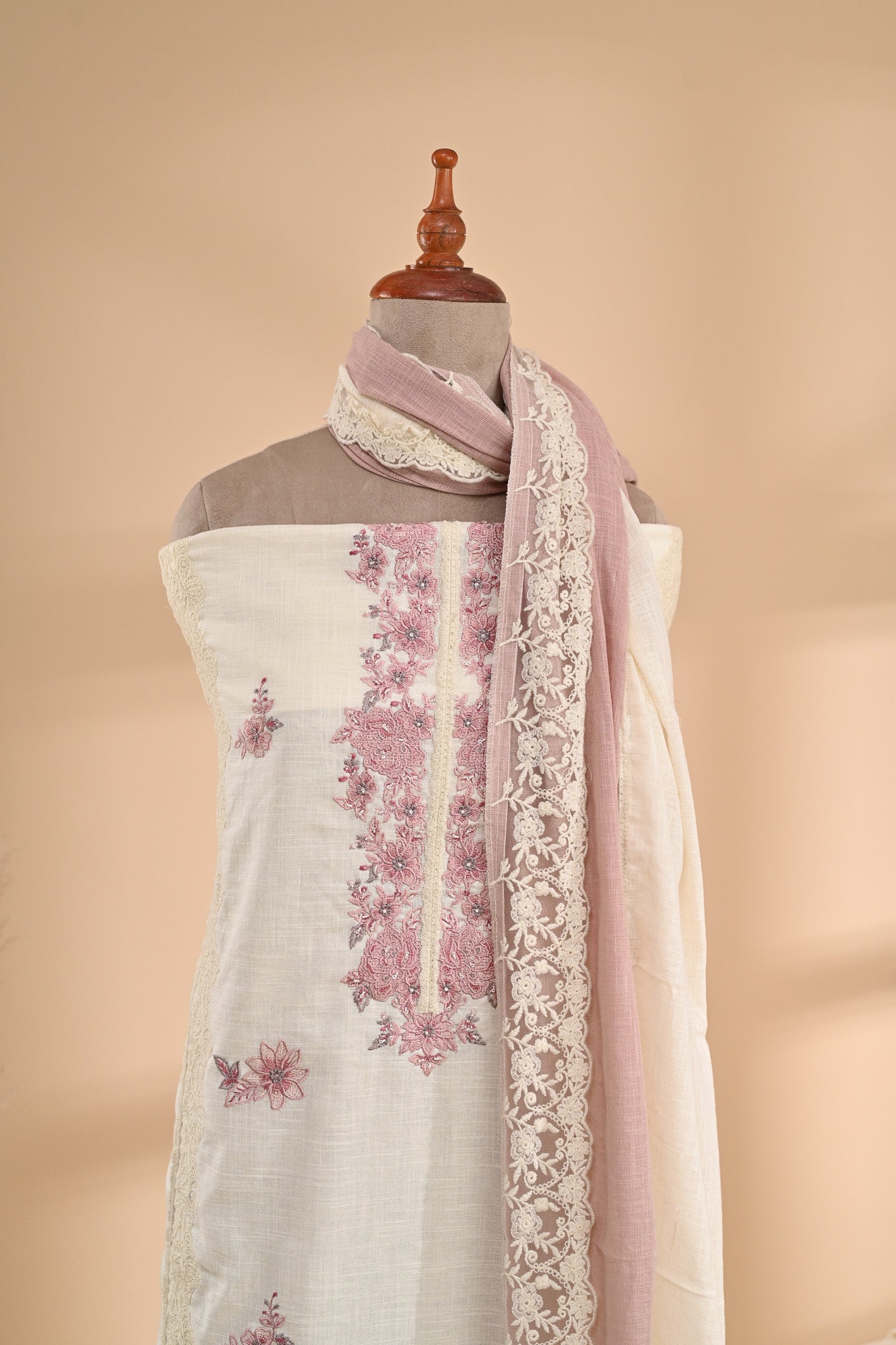 Off-White Linen Cotton Unstitched Suit Sterling House