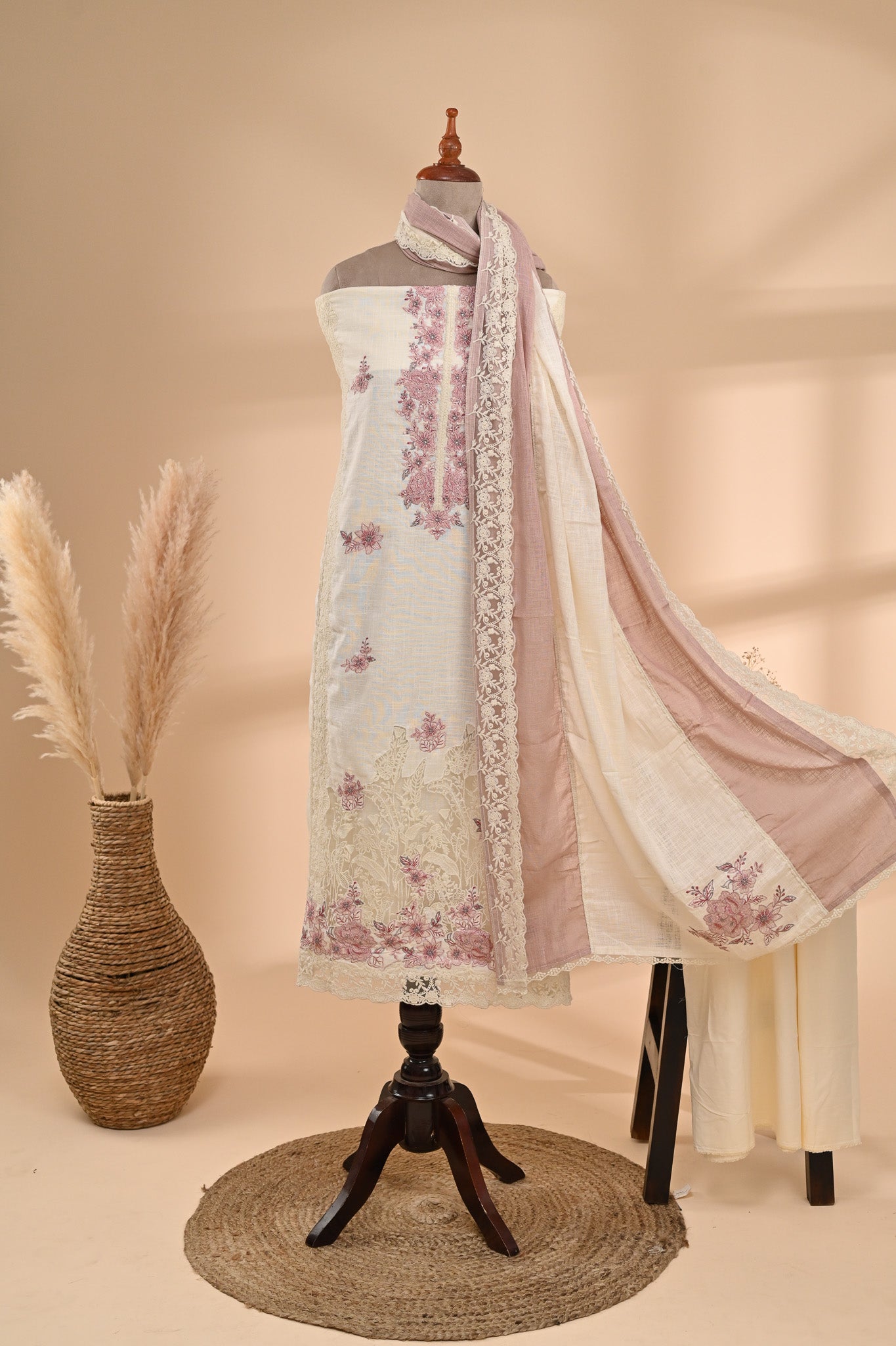 Off-White Linen Cotton Unstitched Suit Sterling House