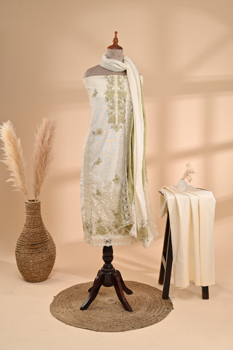 Off-White Linen Cotton Unstitched Suit Sterling House