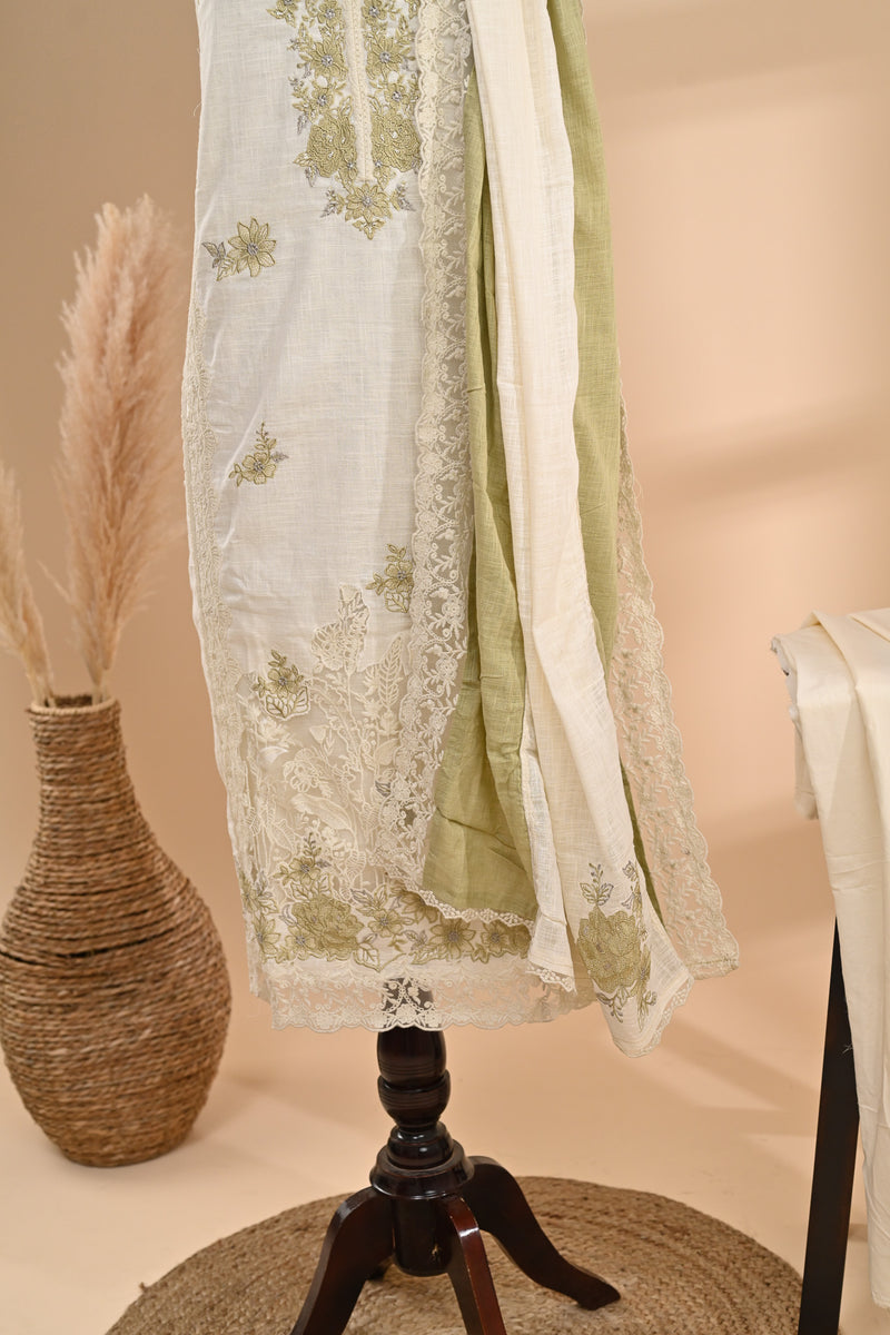 Off-White Linen Cotton Unstitched Suit Sterling House