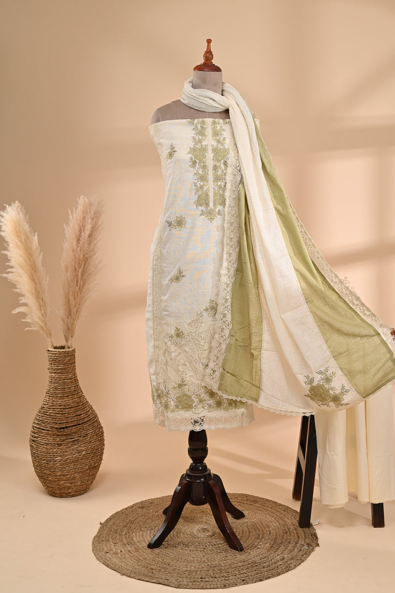 Off-White Linen Cotton Unstitched Suit Sterling House