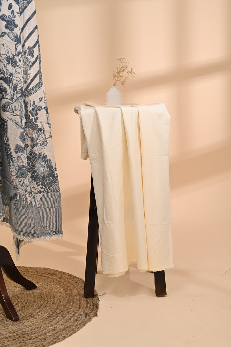 Off-white Linen Cotton Unstitched Suit Set Sterling House