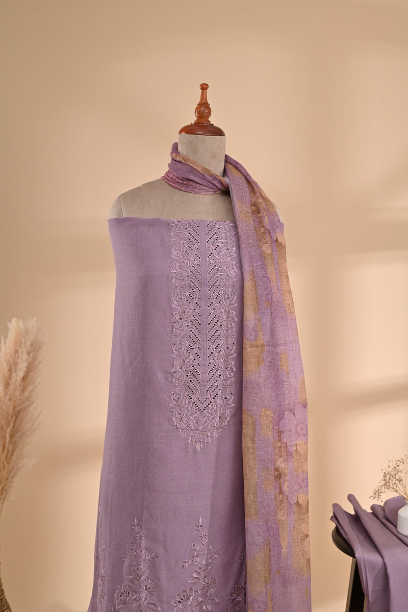 Lavender cotton Unstitched Suit Sterling House