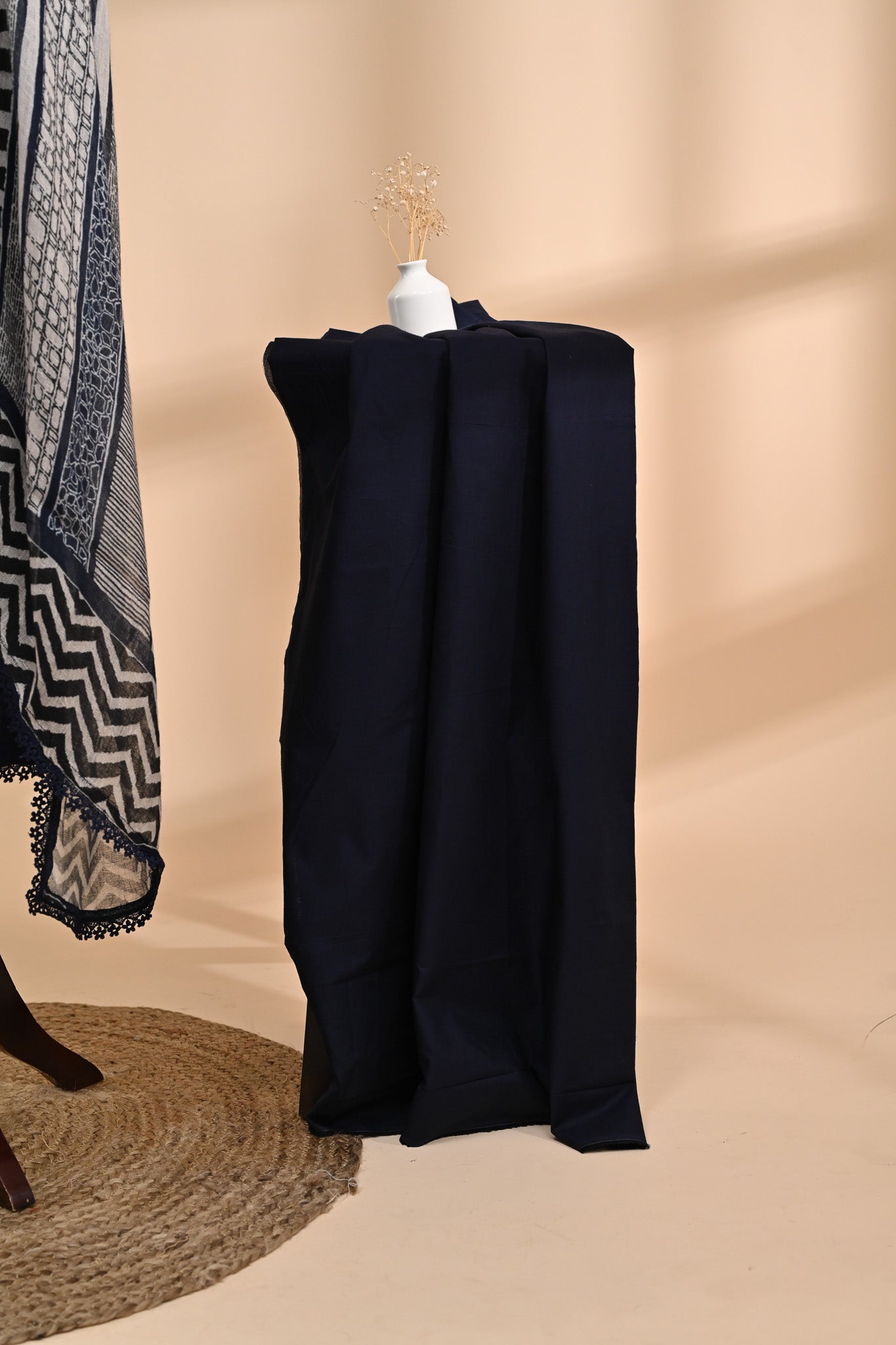 Indigo Blue Linen Cotton Unstitched Suit Sterling House