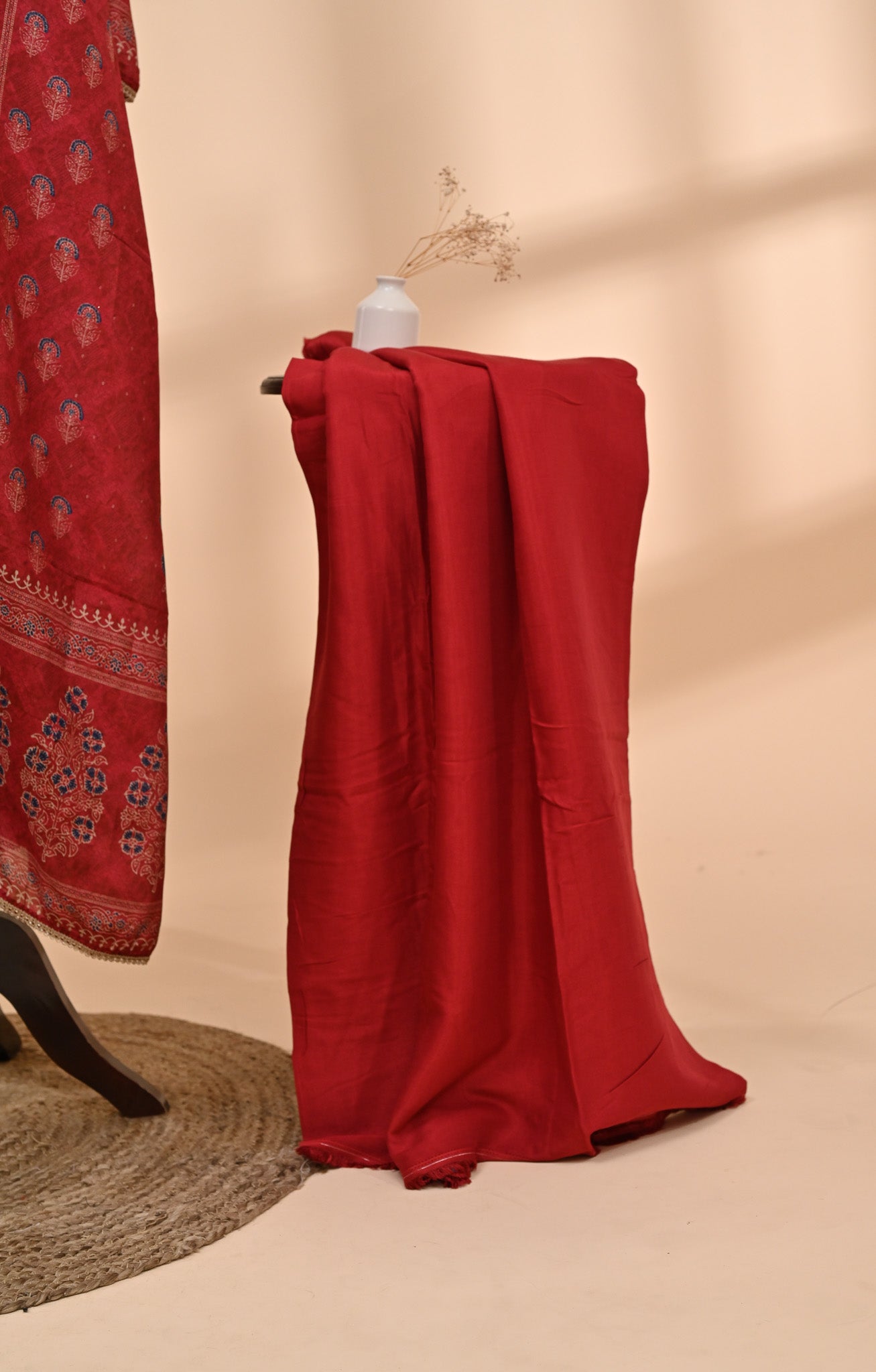 Wine Red Muslin Unstitched Suit Sterling House