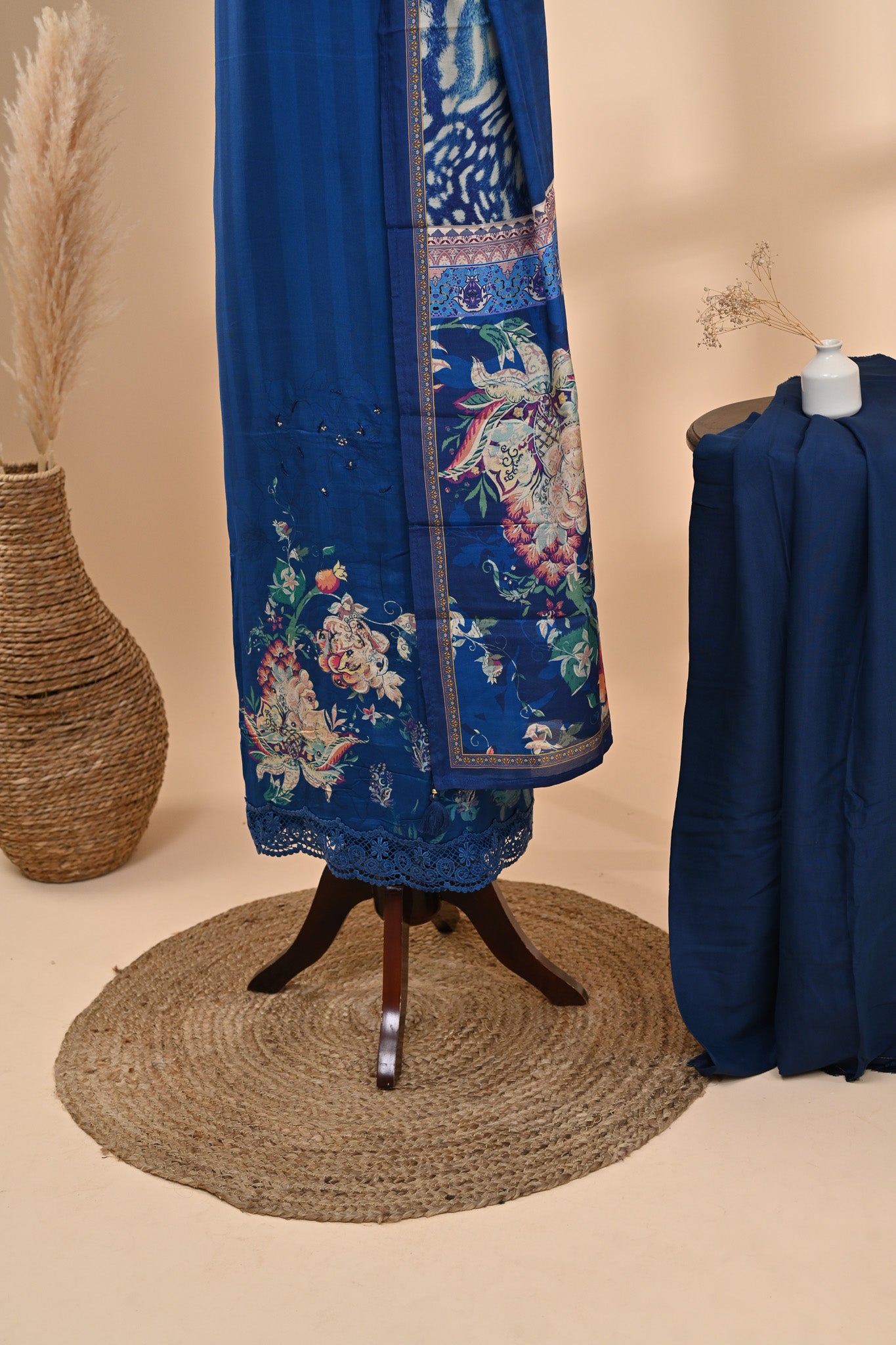 Royal Blue Muslin Unstitched Suit Sterling House