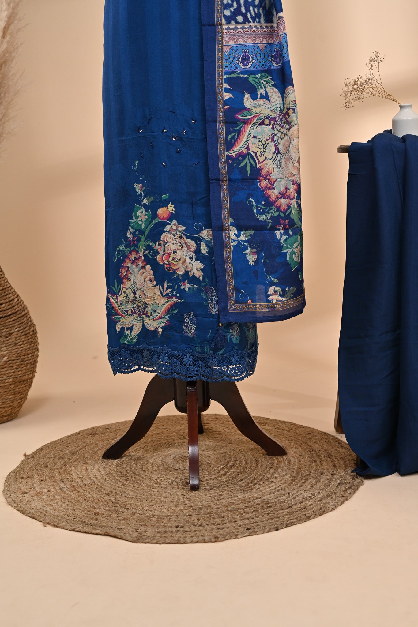 Royal Blue Muslin Unstitched Suit Sterling House