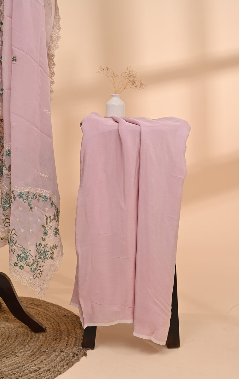Pastel Pink Organza Unstitched Suit Sterling house