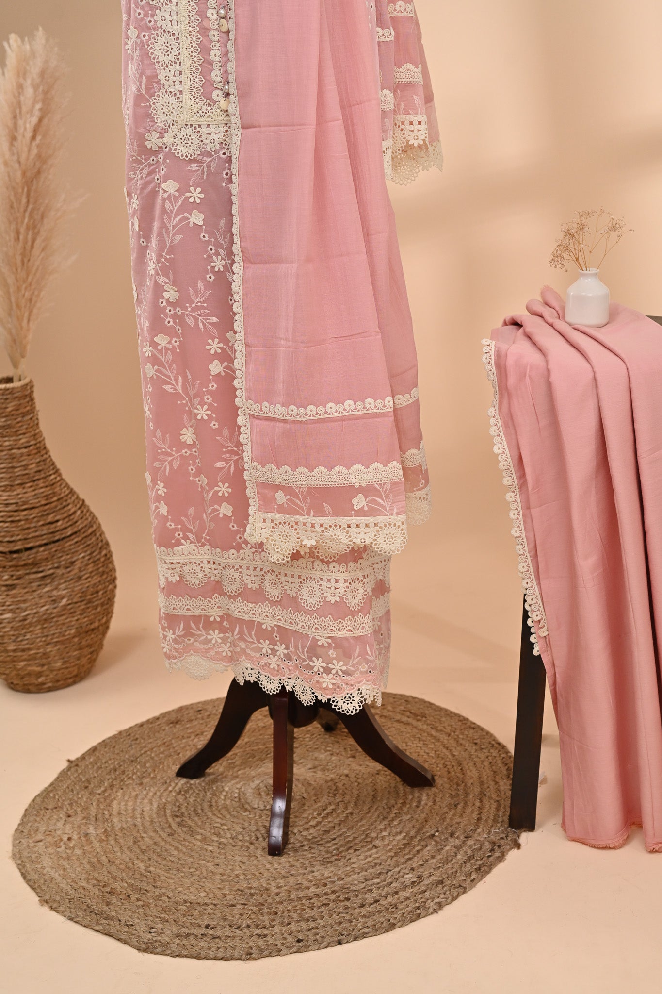 Pastel Pink Premium Cotton Unstitched Suit Sterling House