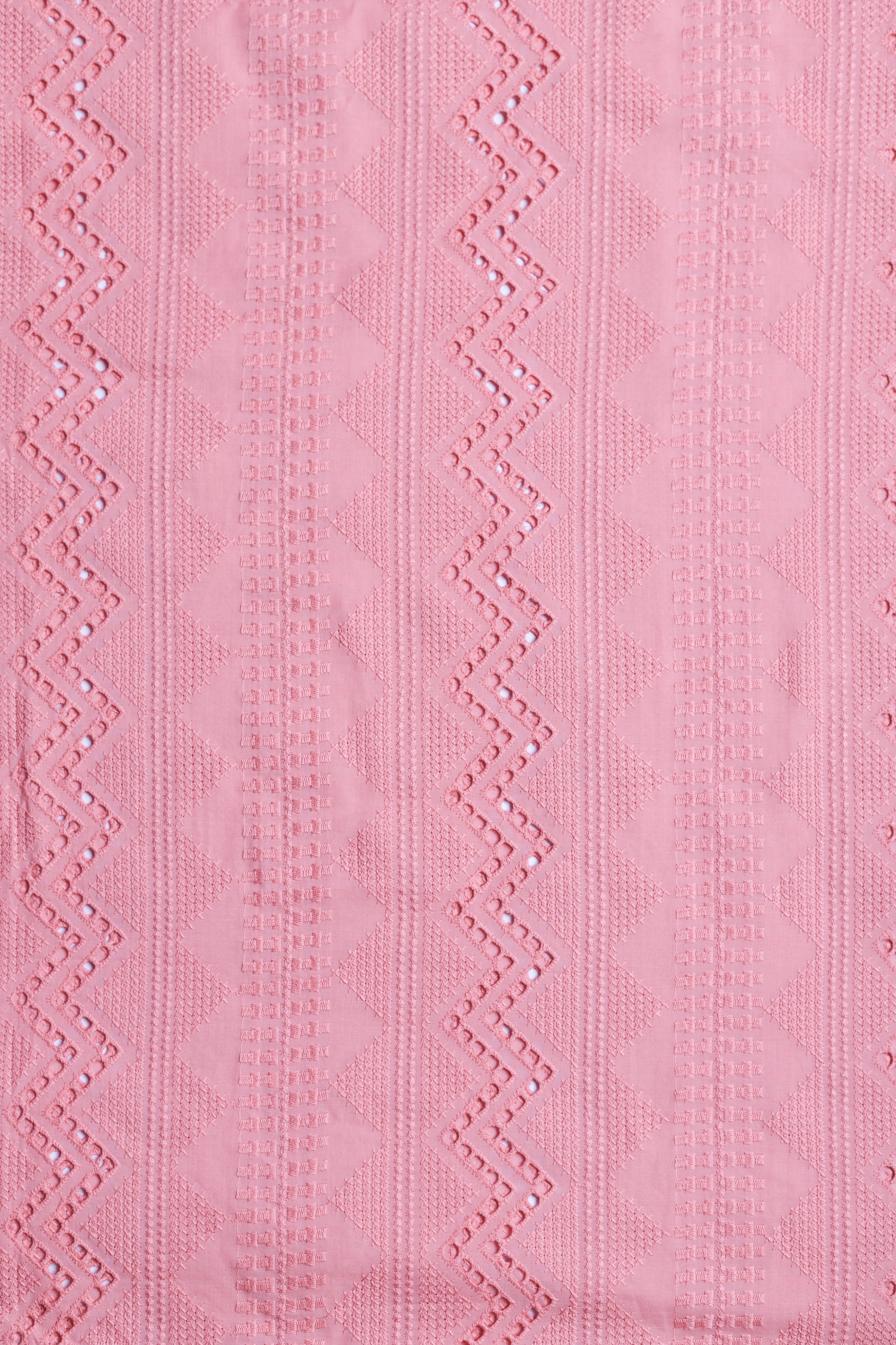 Afreen Embroidered Pink Cotton Fabric with Cutwork