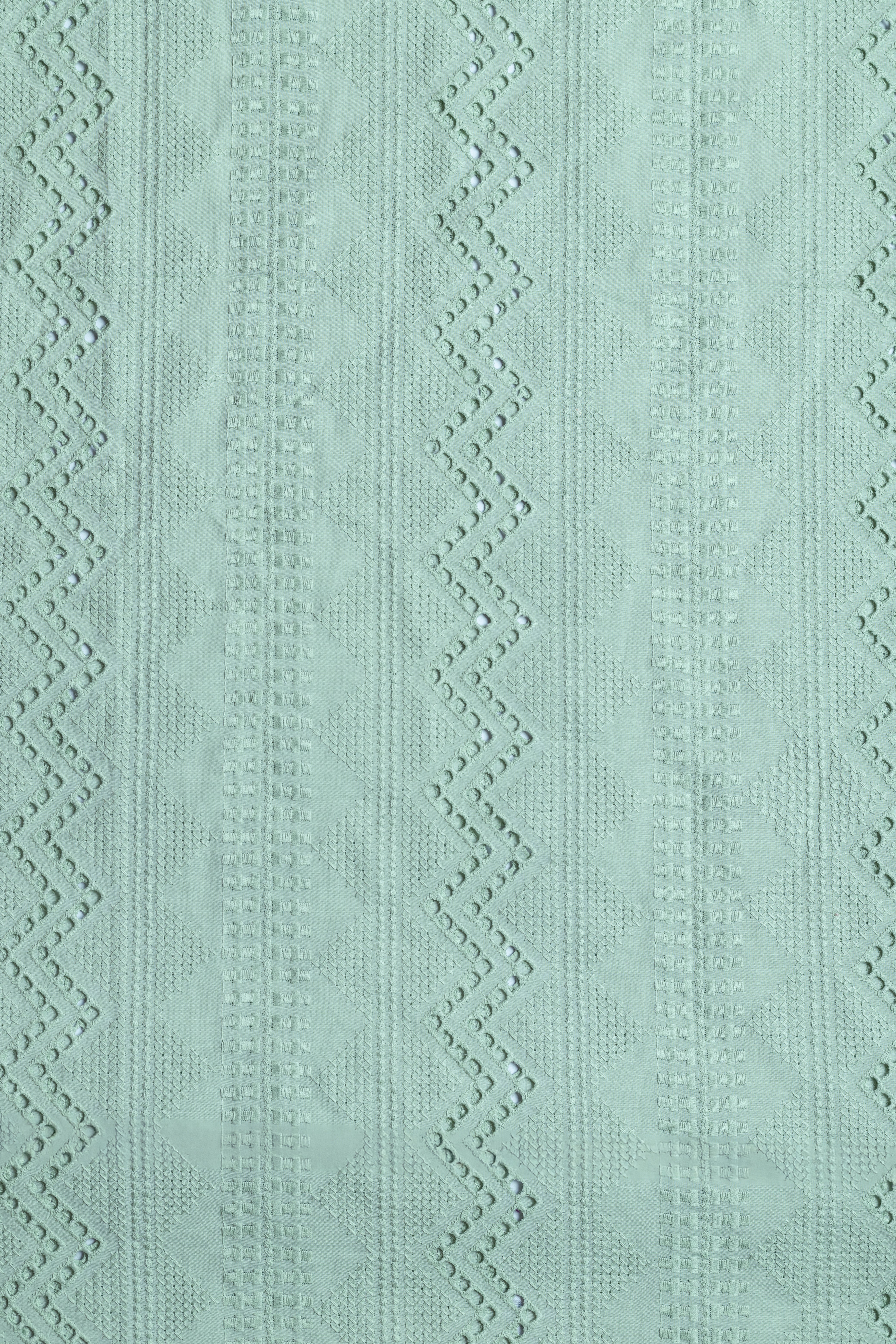 Afreen Embroidered  Green Cotton Fabric with Cutwork