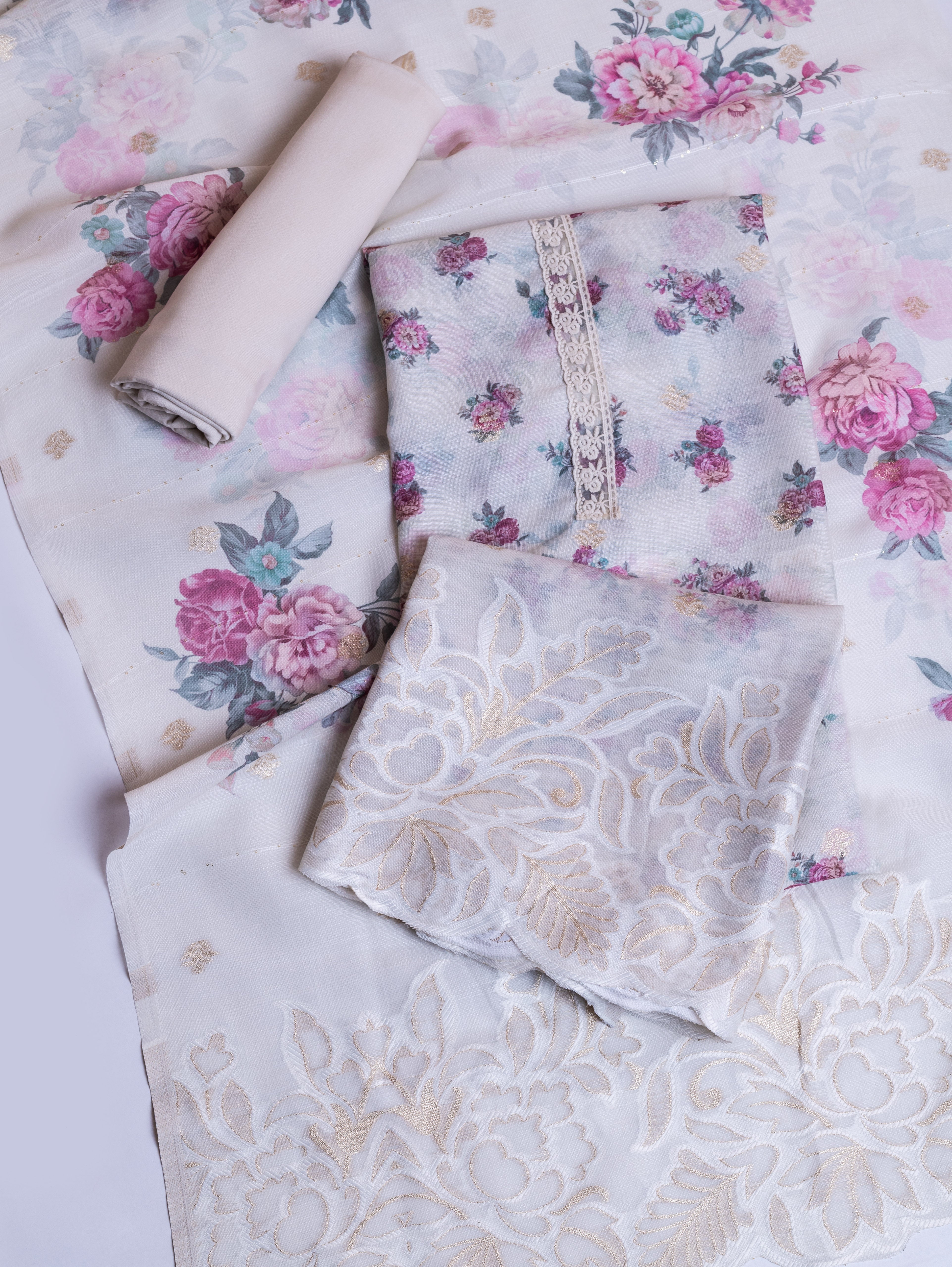 Linen Cotton with Zari Work