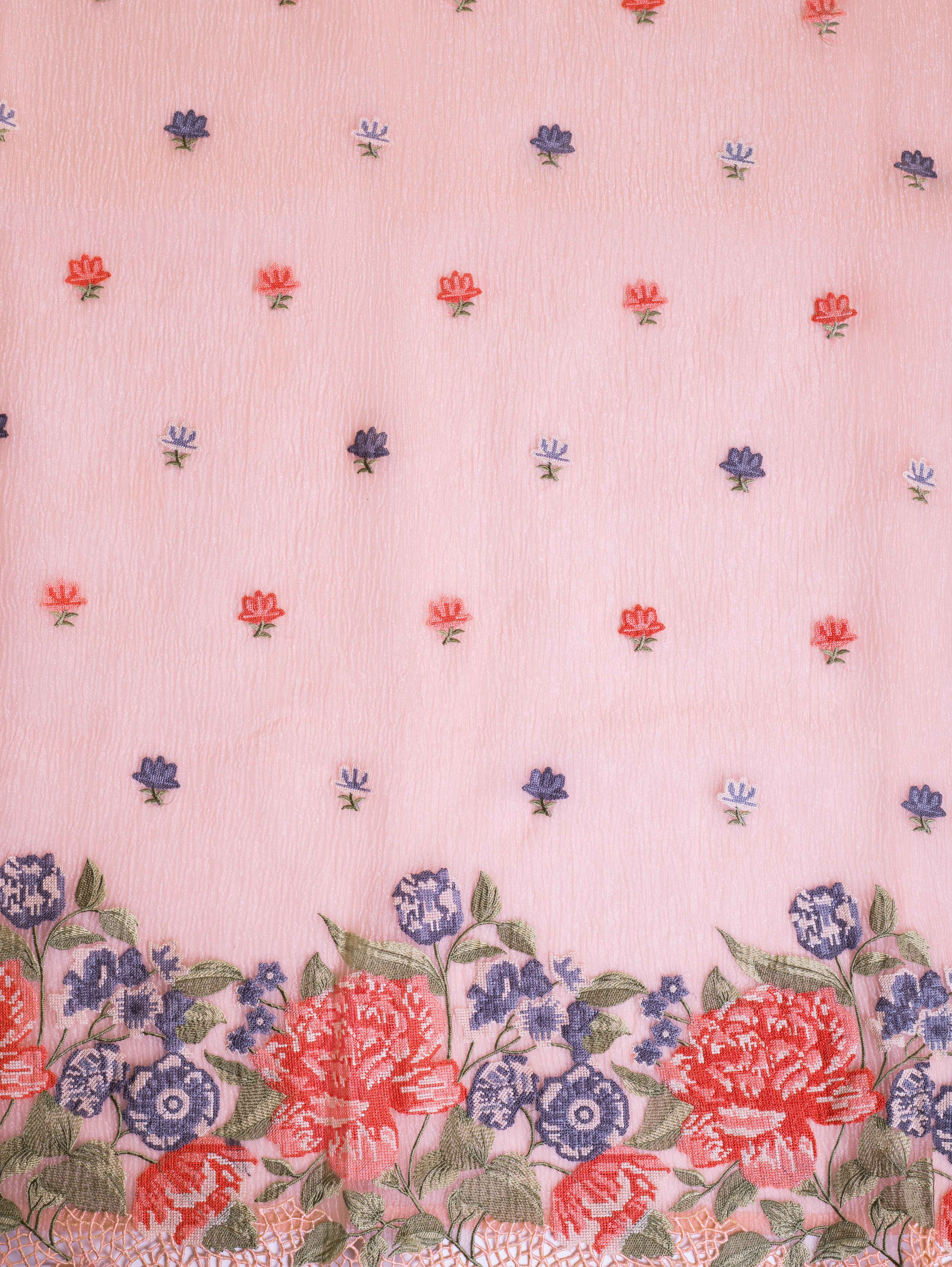 Luxe Peach Shimmer Crush Organza