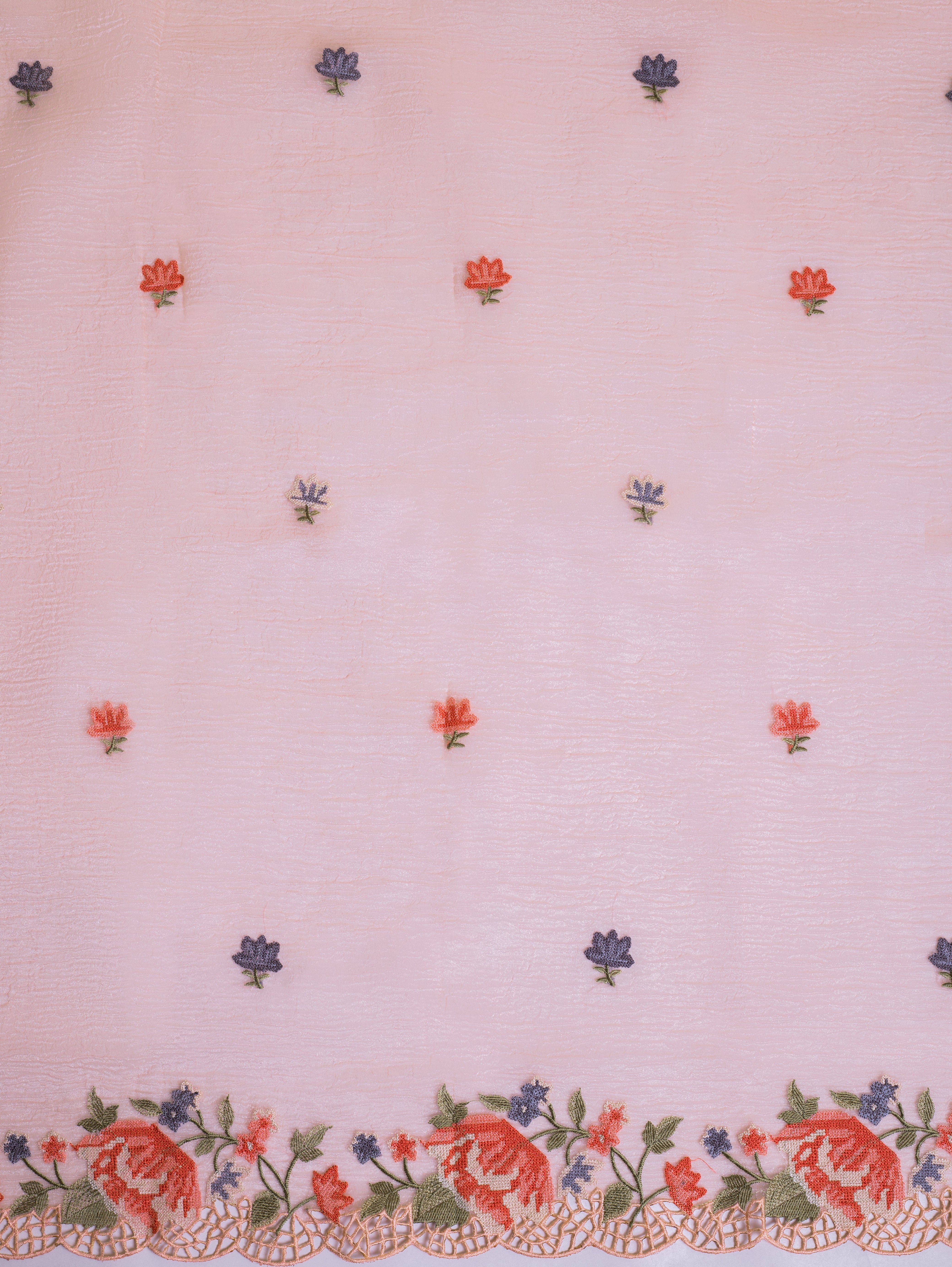 Luxe Peach Shimmer Crush Organza