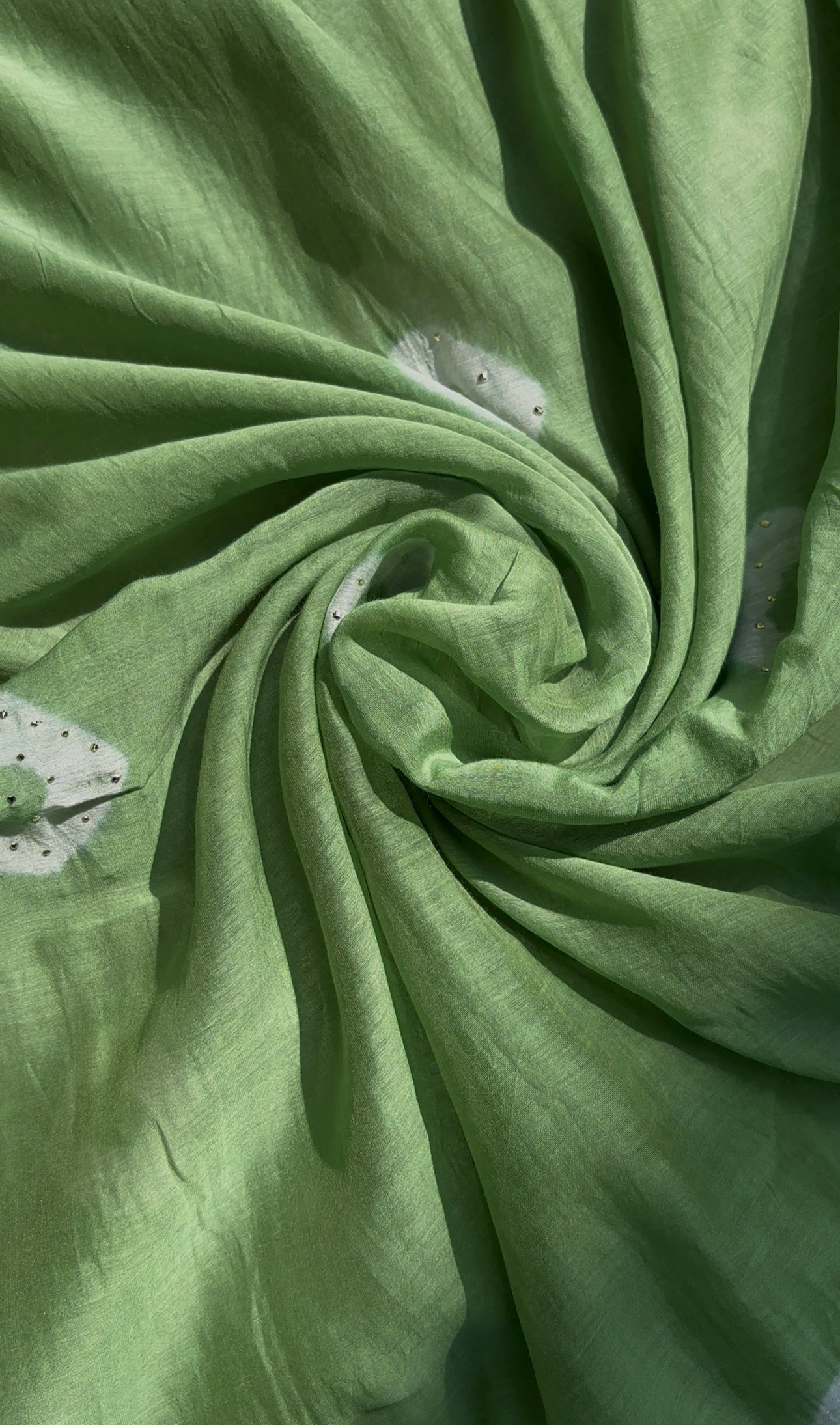 Afreen Green Bandhani Cotton Fabric