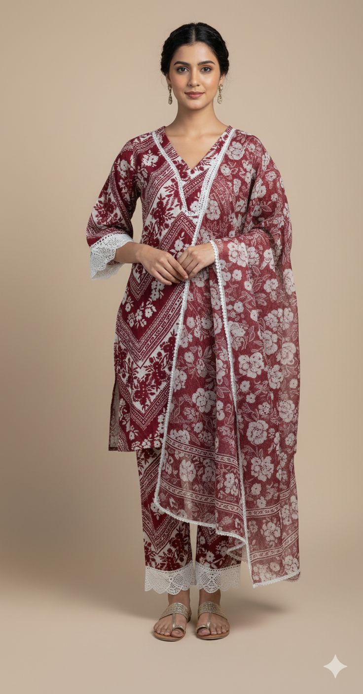 Roze Pink Printed Suit Set