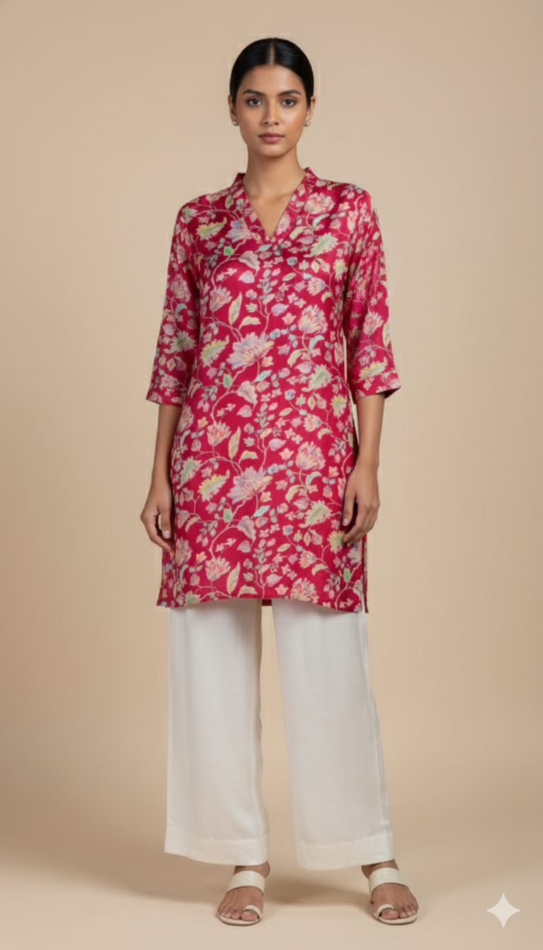 Afreen Pink Floral Print  Set