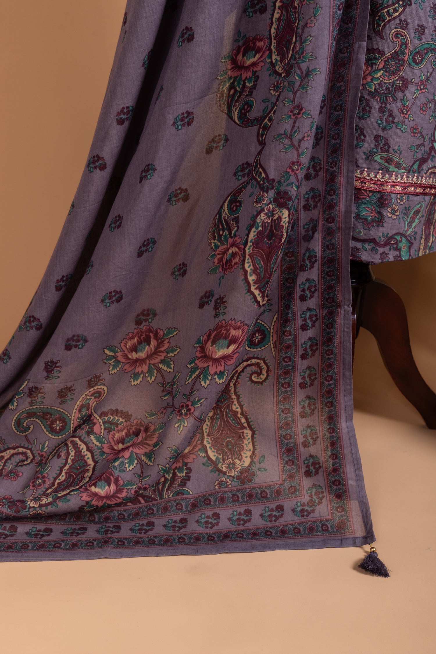 Afreen Mauve Cotton Unstitched Suit set
