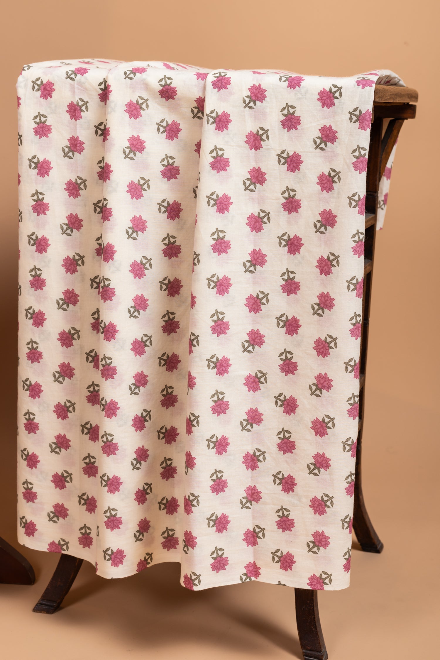 Afreen White With Pink Cotton Unstitched Suit Set