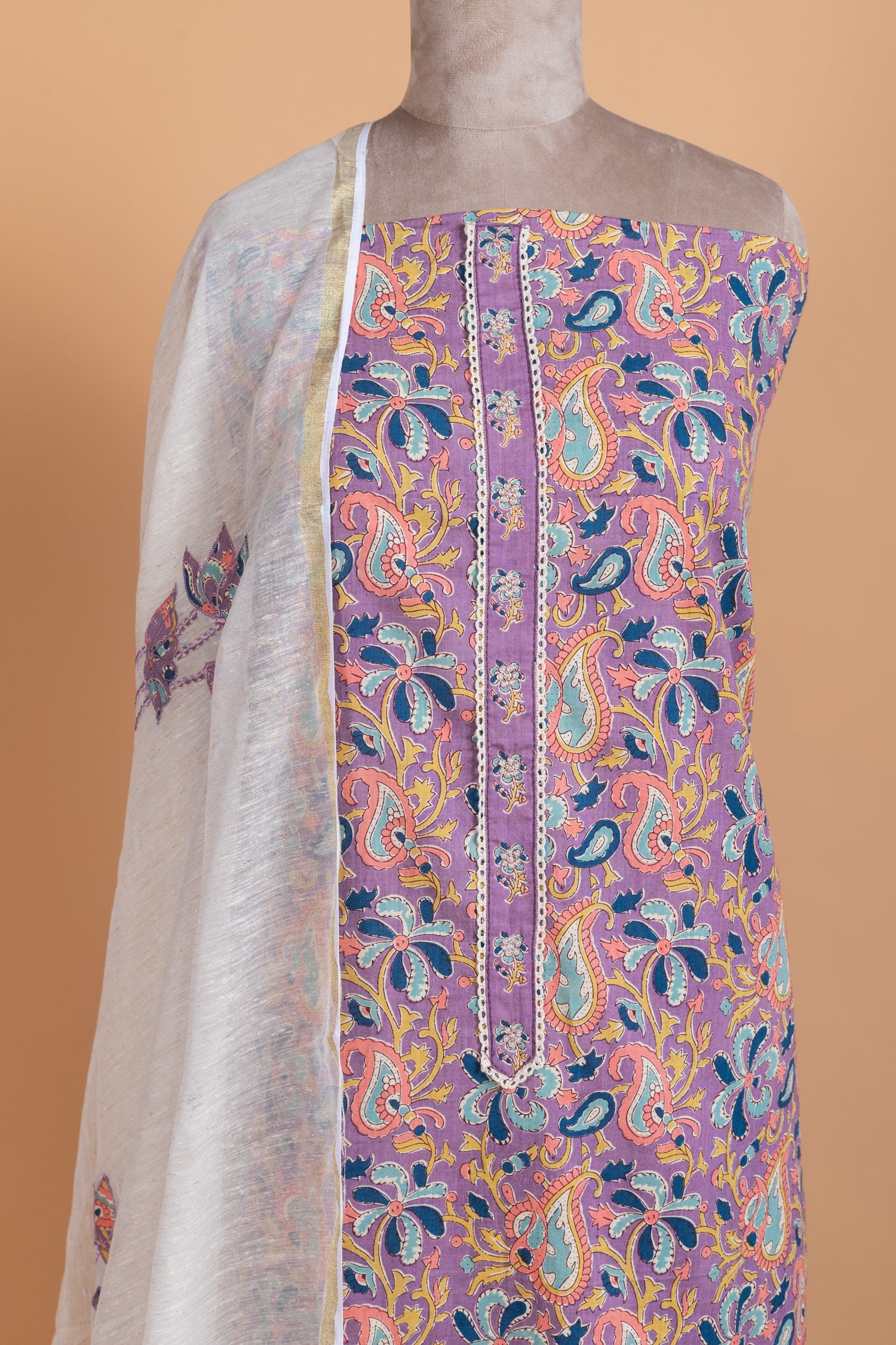 Roze Purple Unstitched suit set