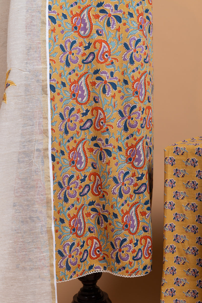 Roze Mustard-Yellow Unstitched suit set