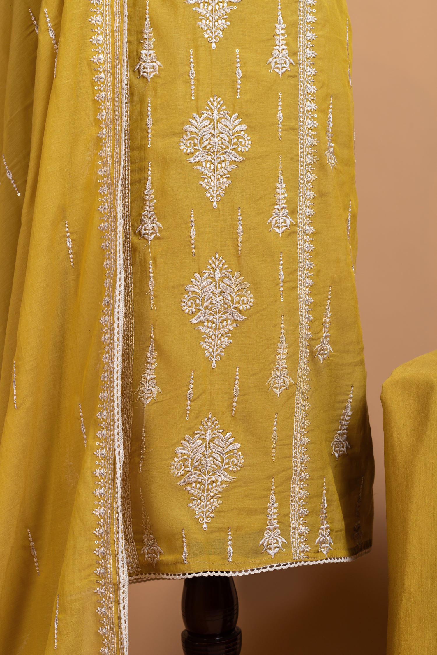 Luxe Mustard Muslin Unstitched suit