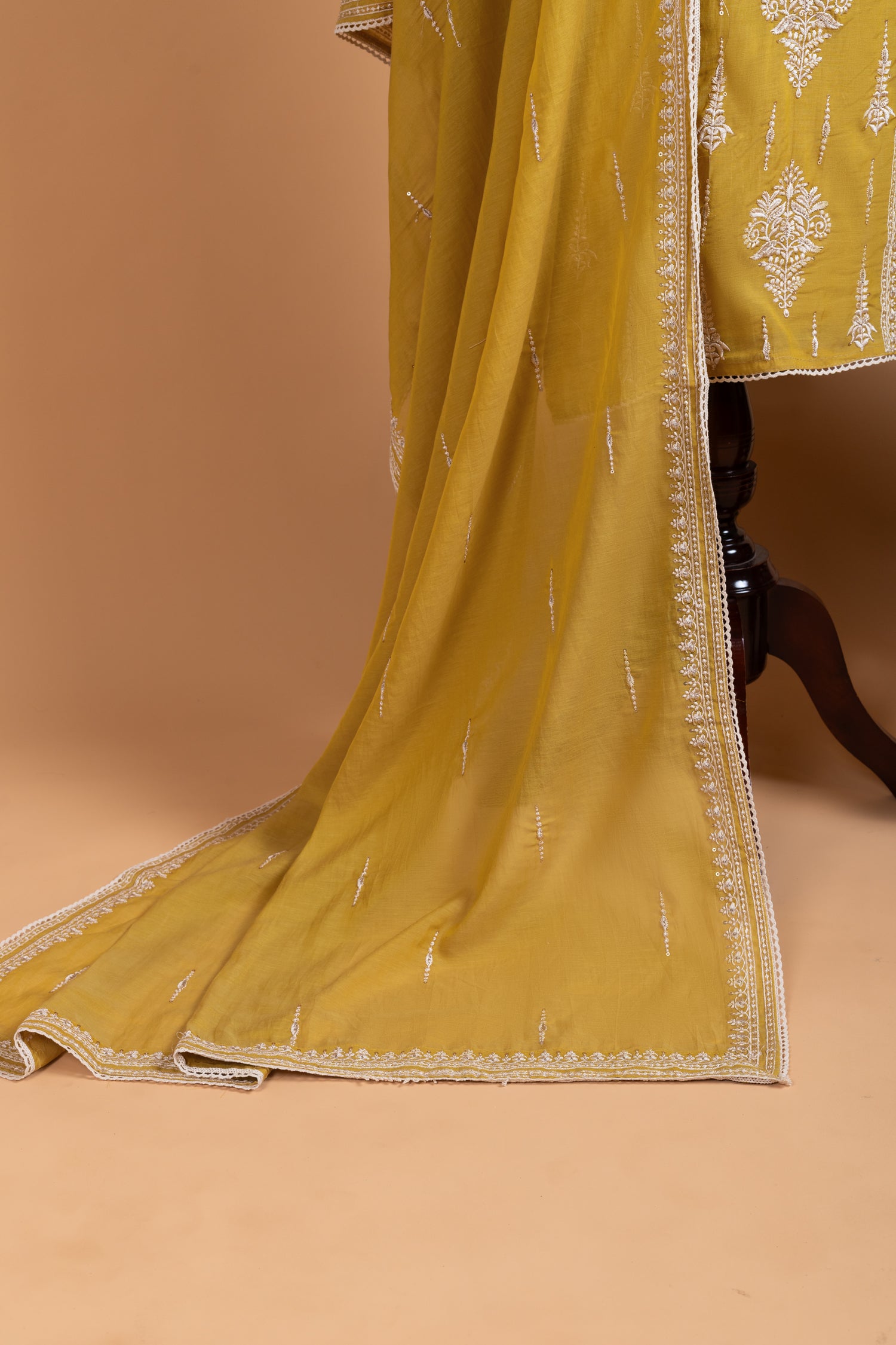 Luxe Mustard Muslin Unstitched suit
