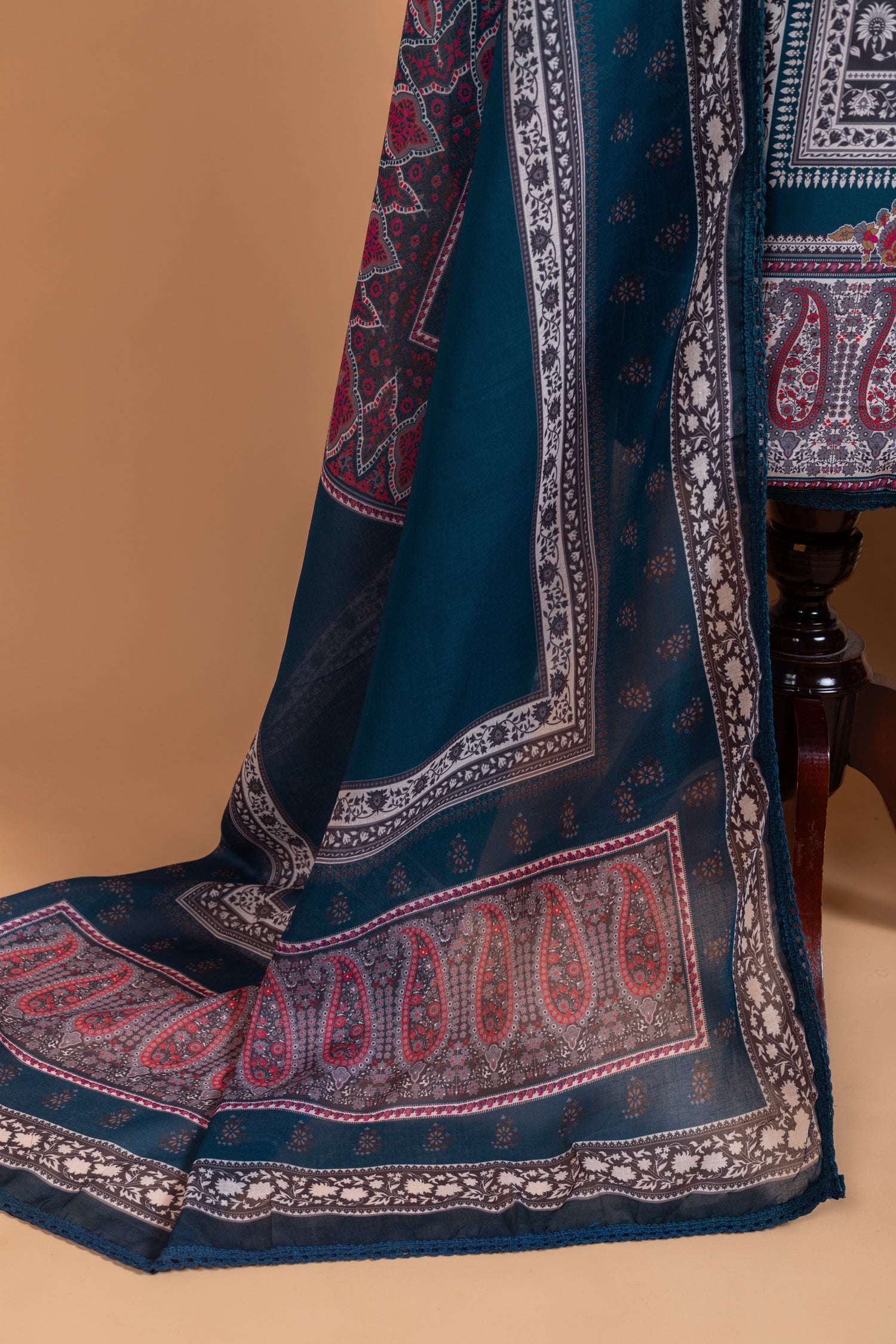 Afreen Blue   Cotton Unstitched Suit set