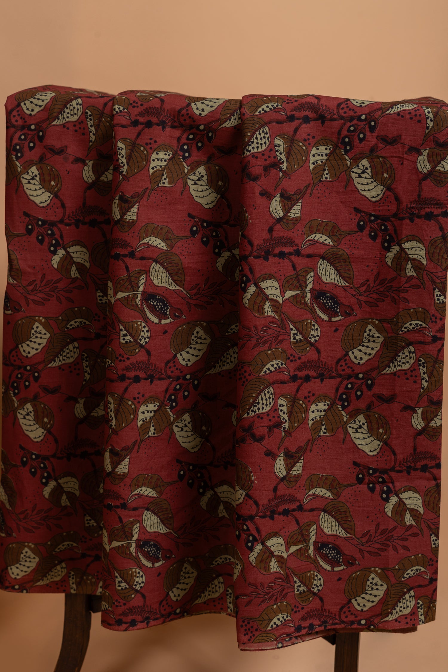 Roze Maroon Cotton Unstitched suit set