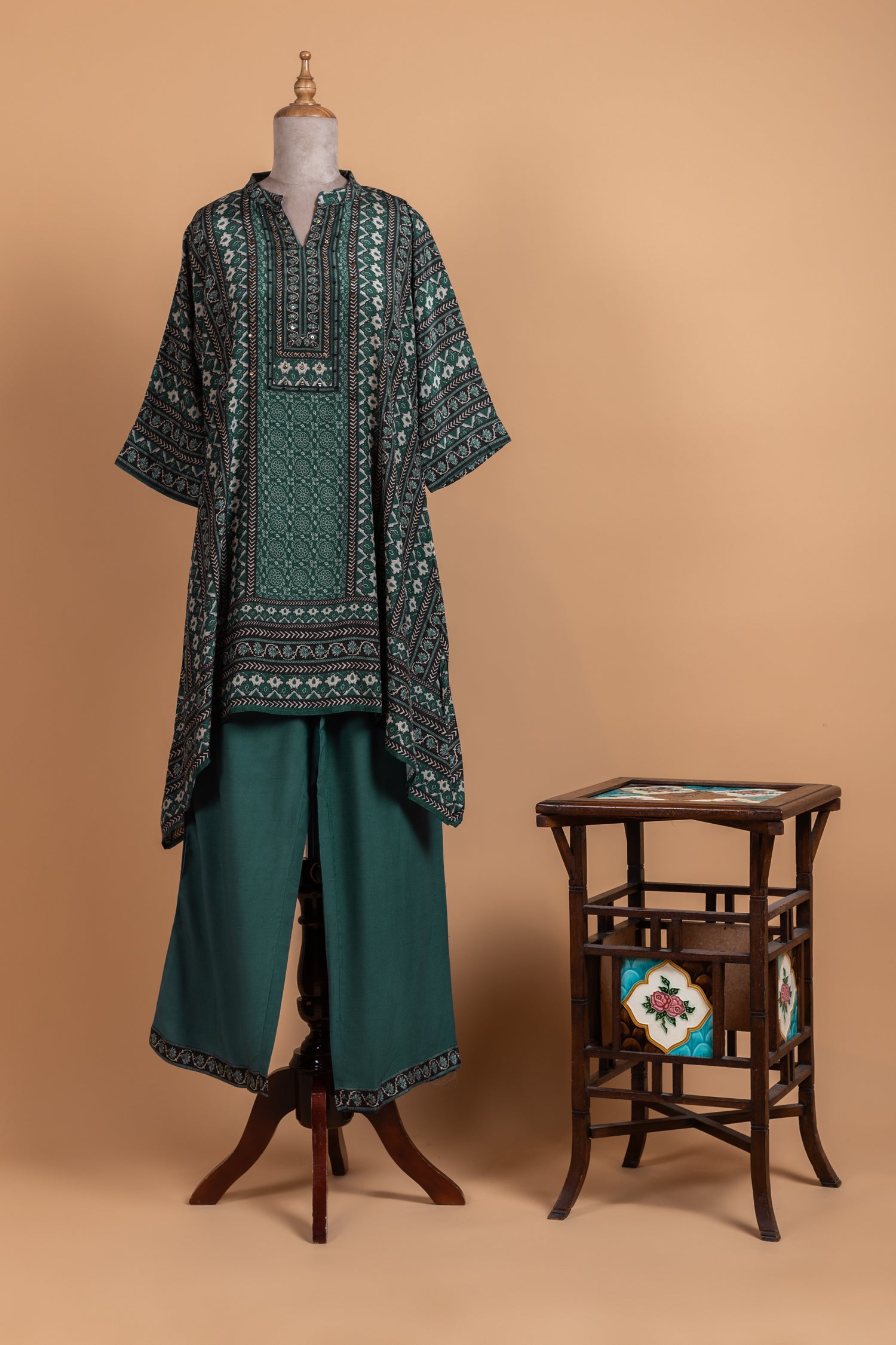 Luxe Teal Muslin Readymade set