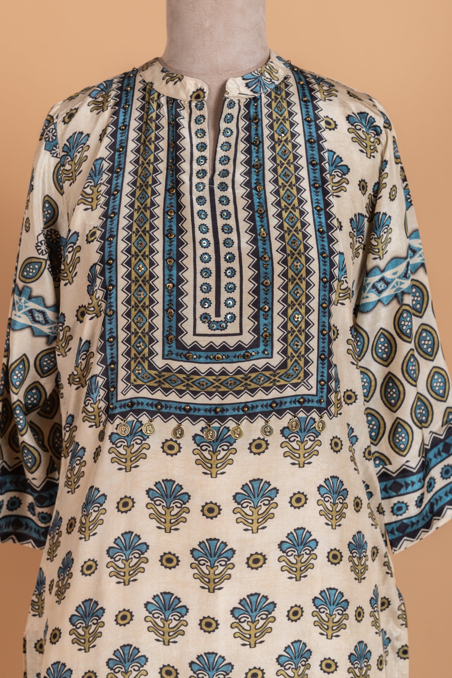 Anokhi Ivory Muslin Readymade Set