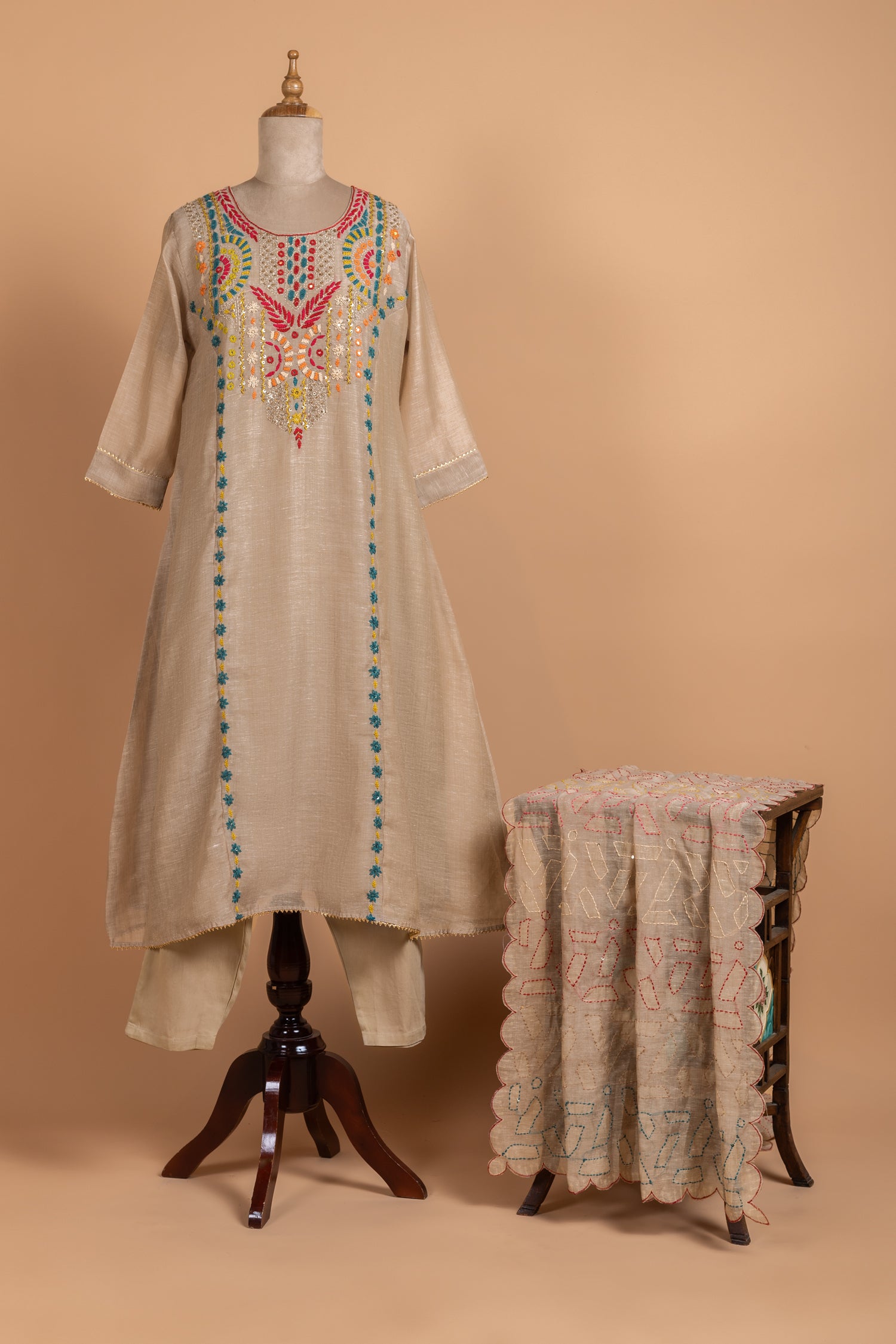 Linen Cotton Beige Readymade set
