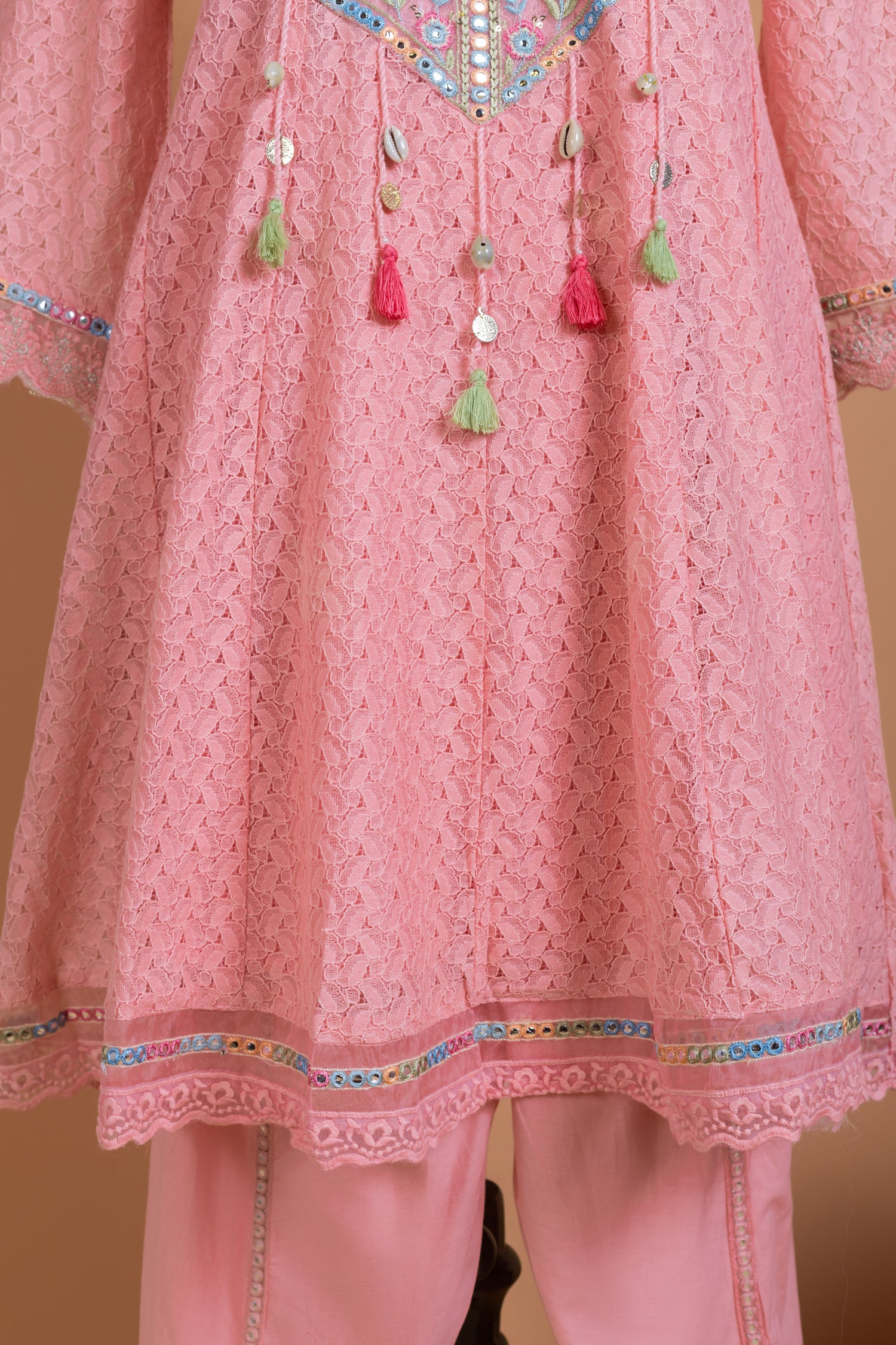 Luxe Pink Anarkali Readymade set