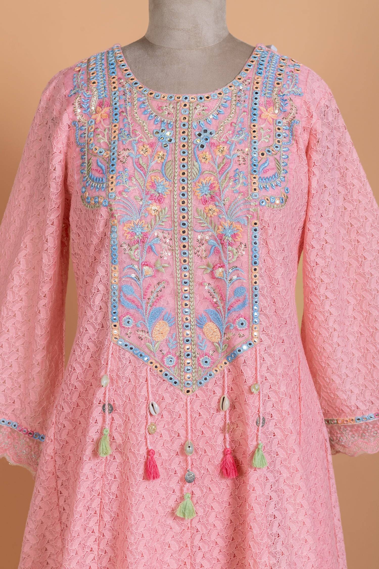 Luxe Pink Anarkali Readymade set
