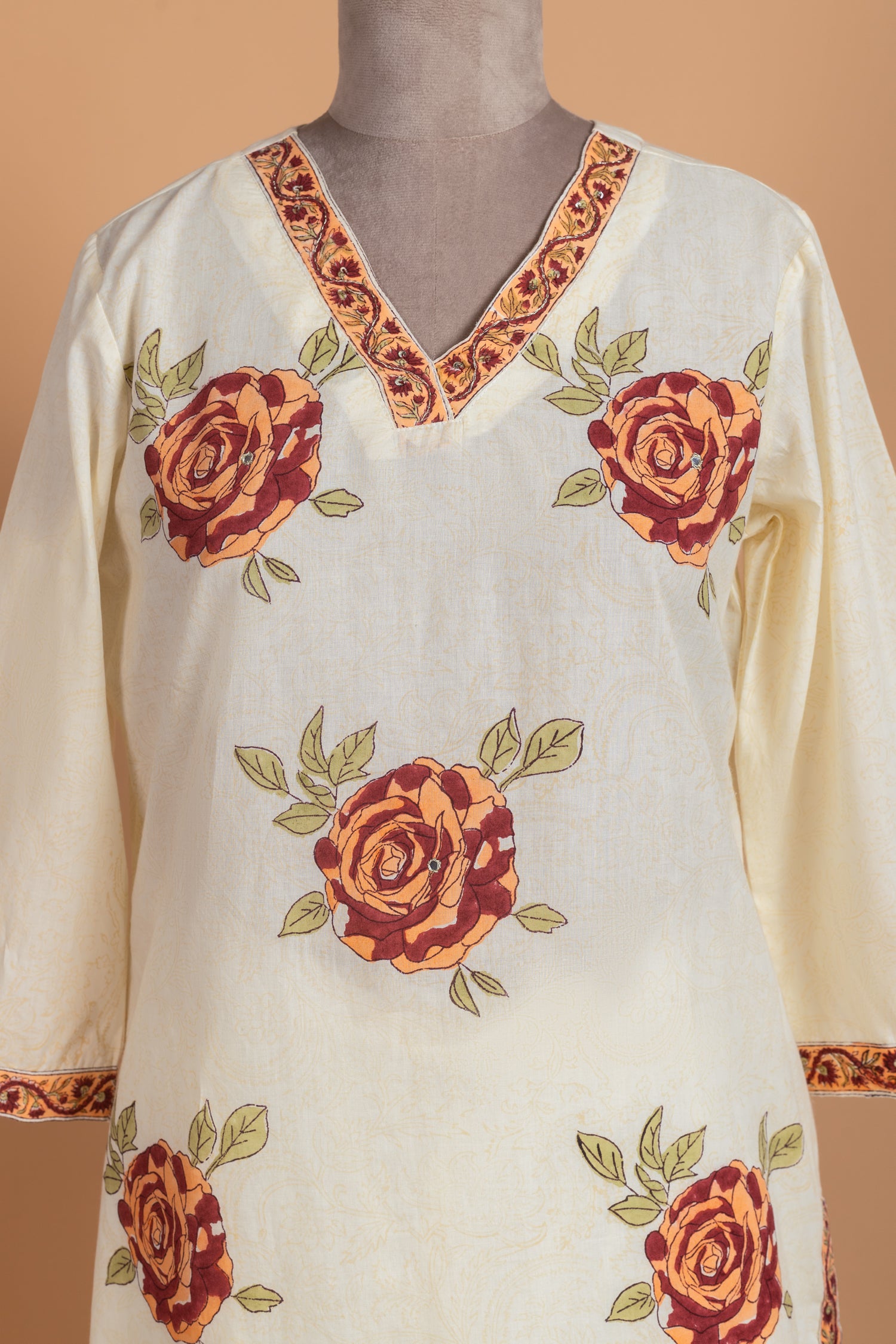Afreen Off-White Cotton Readymade Set