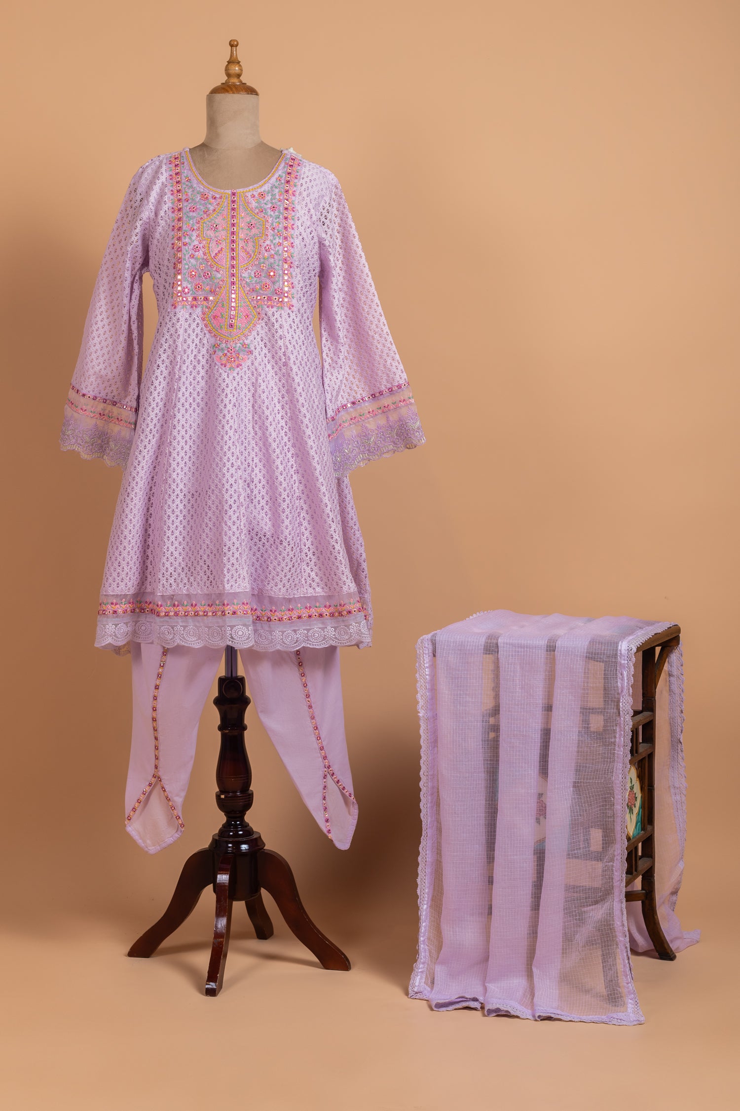 Luxe Purple Anarkali Readymade set